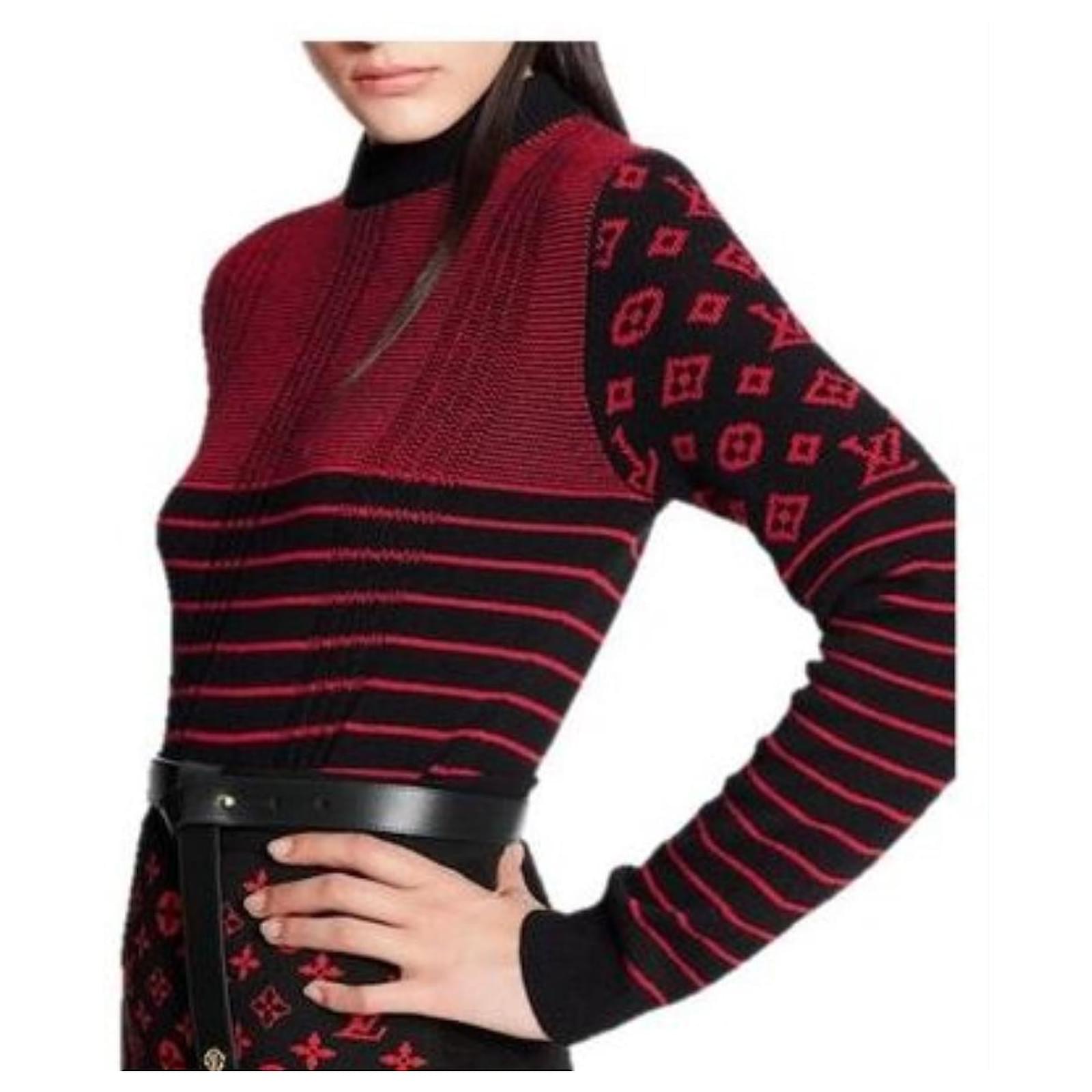 LOUIS VUITTON LOUIS VUITTON knitwear sweater cashmere Red Black