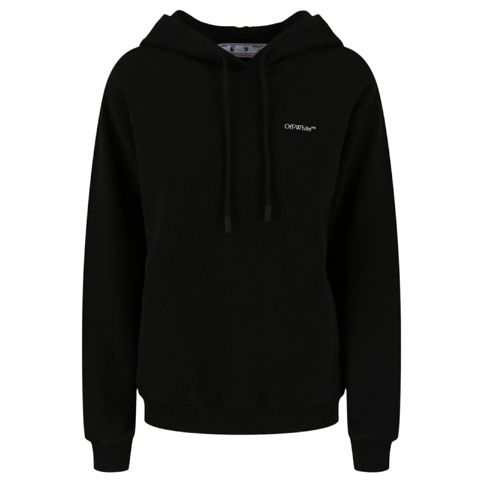 Off White Off-White Floral Embroiderd Arrows-Print Hoodie Black Cotton  ref.727225 - Joli Closet