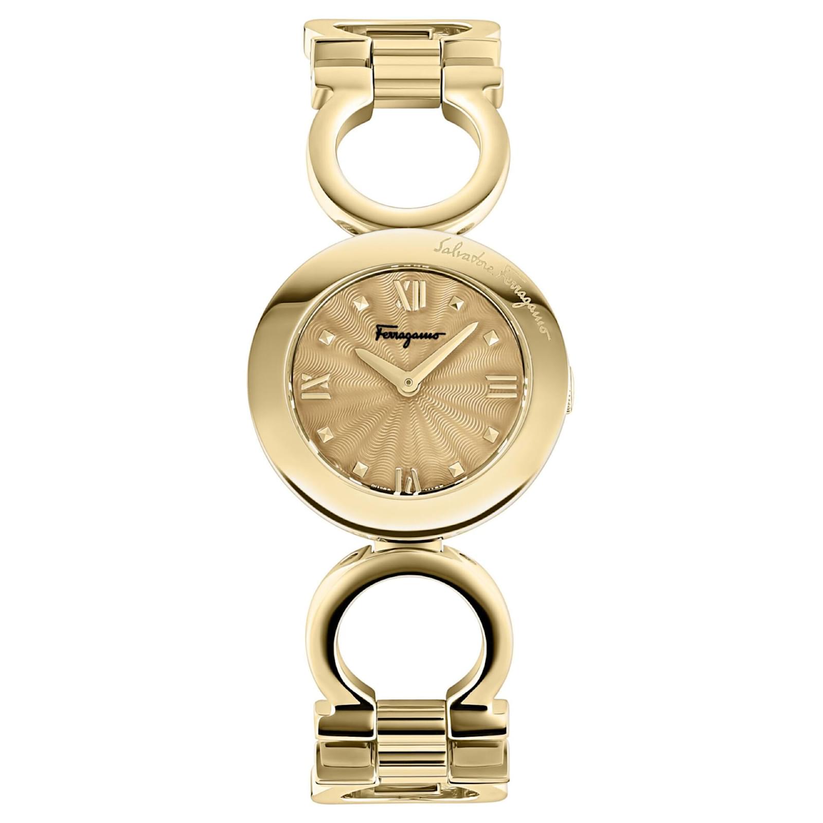 vogel Tektonisch Het is de bedoeling dat Salvatore Ferragamo Gancino Bracelet Watch Golden Metallic ref.727400 -  Joli Closet