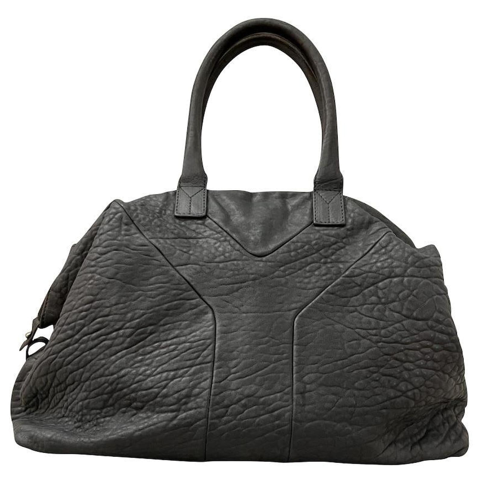 Yves Saint Laurent Easy Bag YSL Grey Leather ref.727828