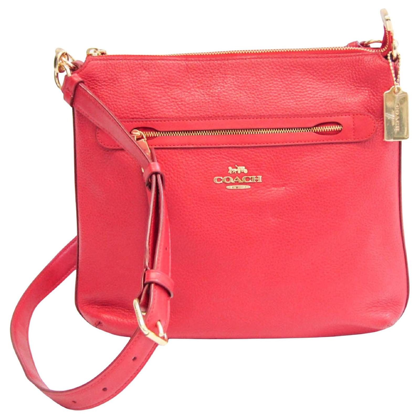 Leather mini bag Coach Red in Leather - 41244722