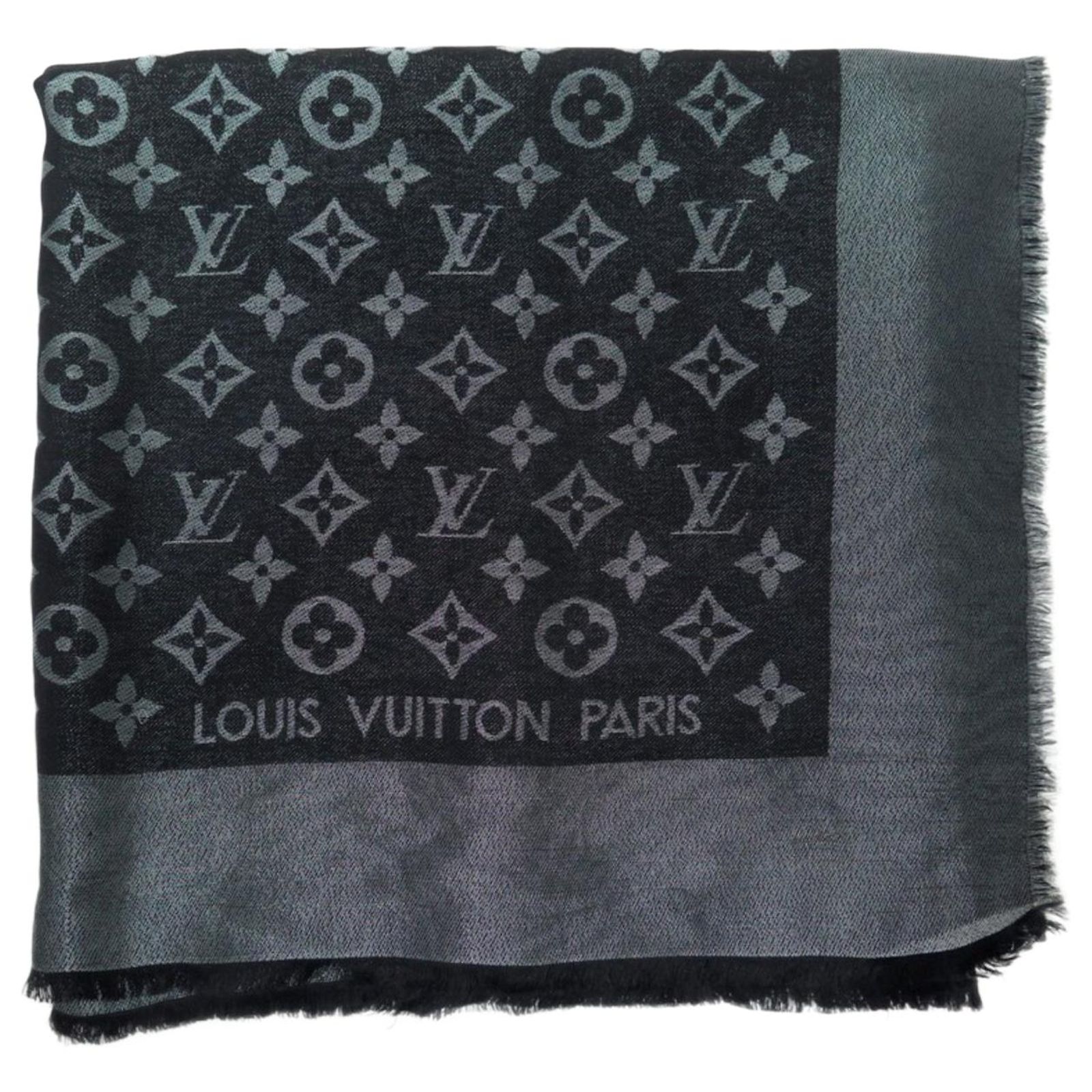 Foulard/châle Carré En Soie 100% - Noir - 46 Grammes - Occasion
