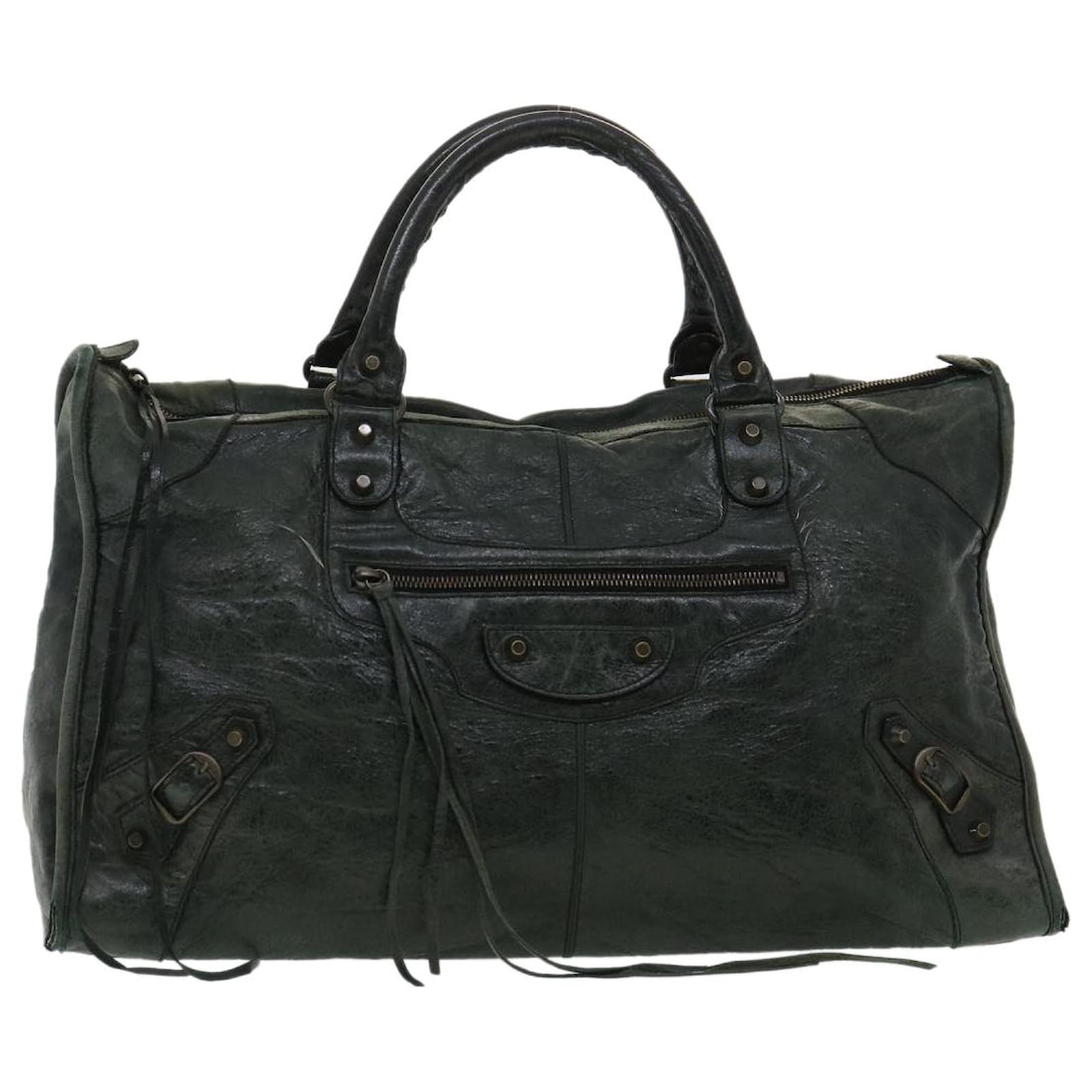 BALENCIAGA The Work Hand Bag Leather Green Auth yk5460 ref.728986