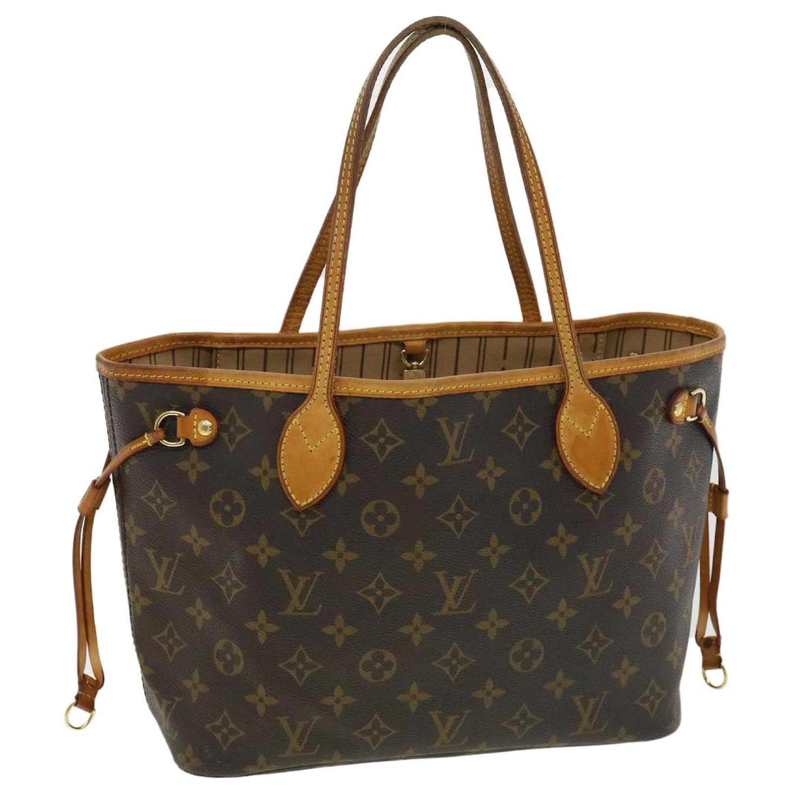Louis Vuitton Monogram Neverfull PM Handbag Tote Bag M41245 Brown