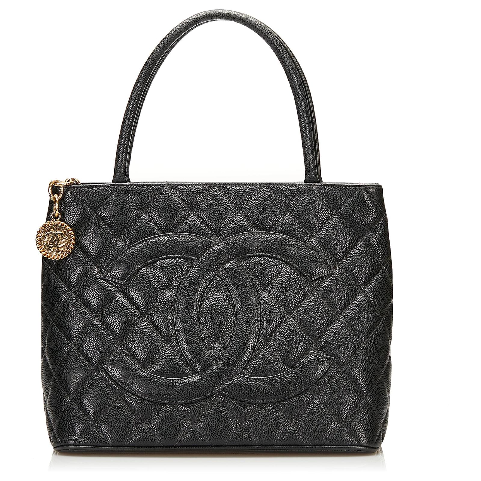 Chanel Black Caviar Medallion Tote Leather ref.729234 - Joli Closet