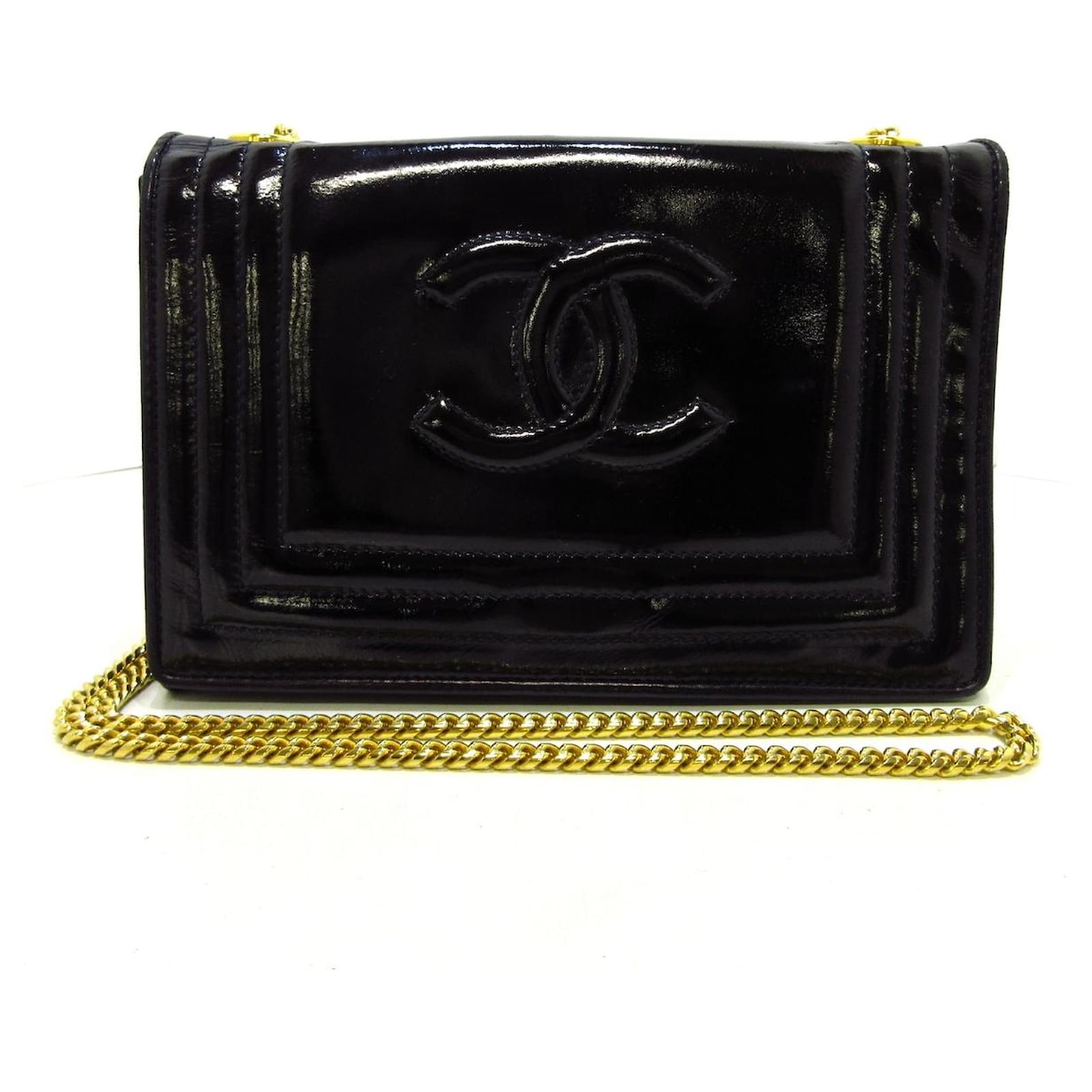 Chanel Wallet on Chain Black Patent leather ref.729430 Joli Closet