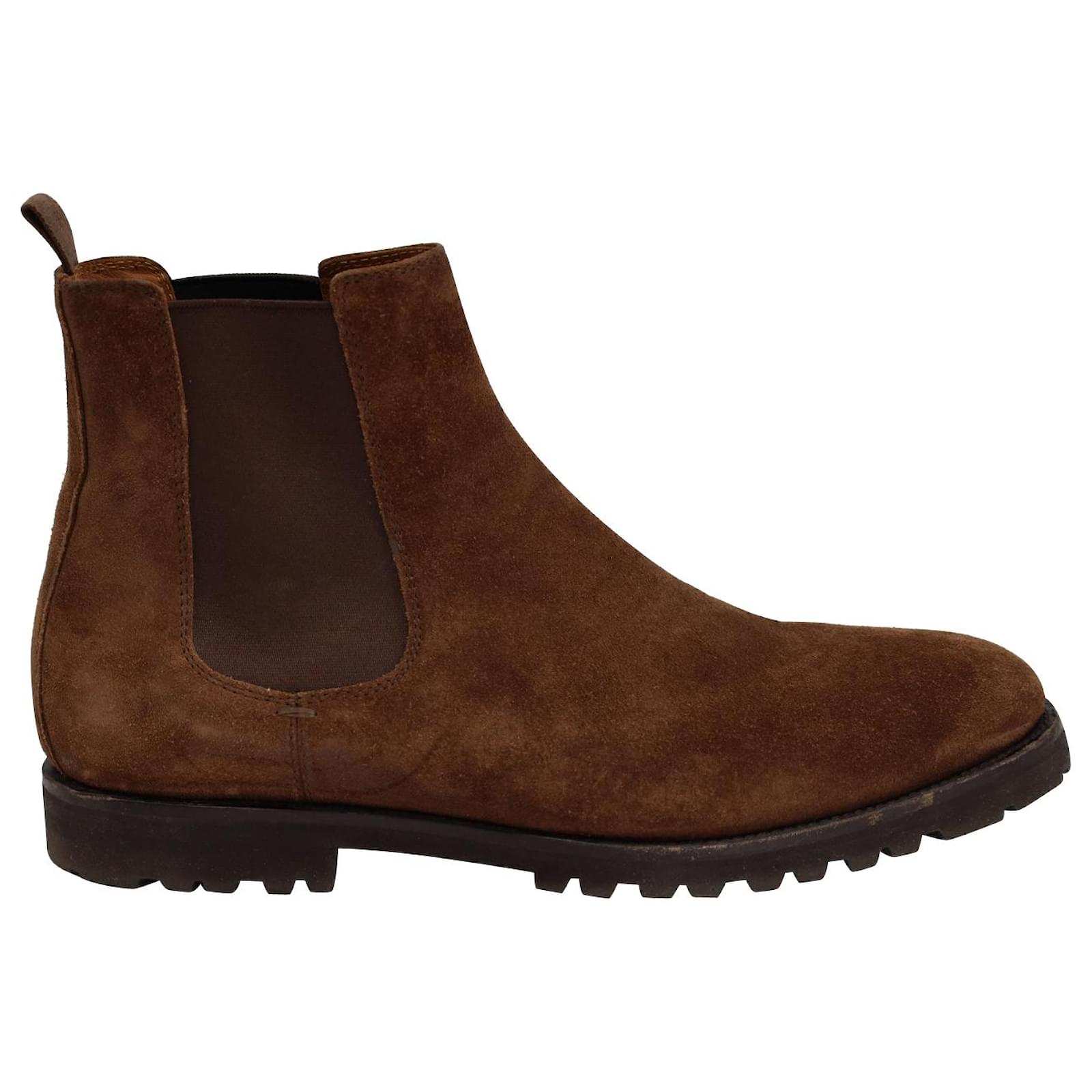 Brunello Cucinelli Botines Chelsea con suela dentada en ante