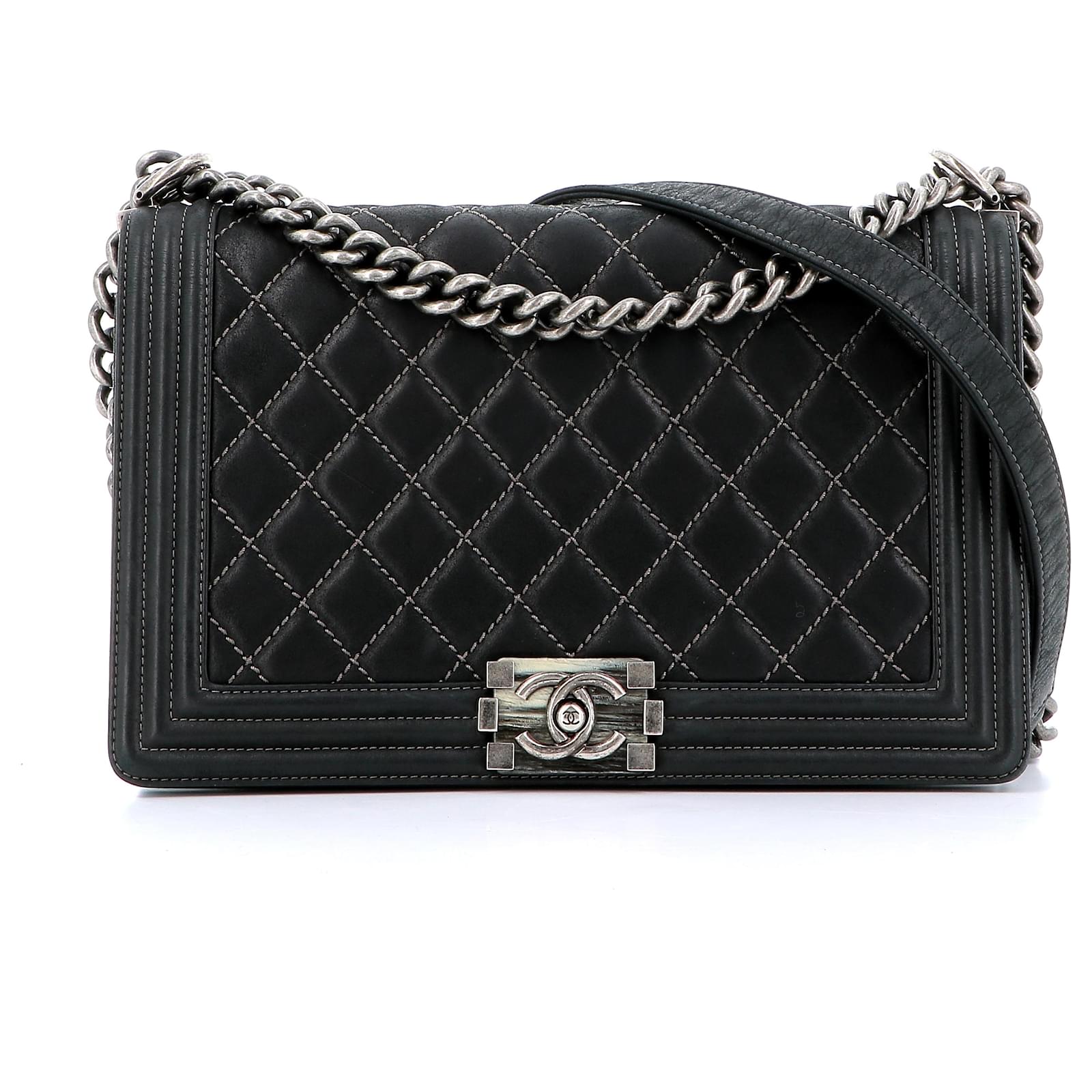 Chanel Boy Black Leather ref.729864 - Joli Closet