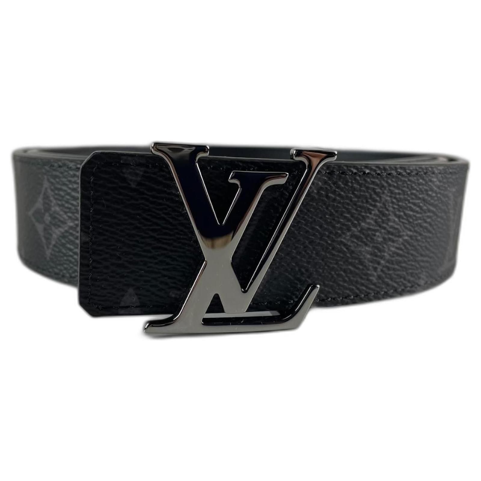 Louis Vuitton LV Initials Belt 35 mm Reversible Black Cloth ref