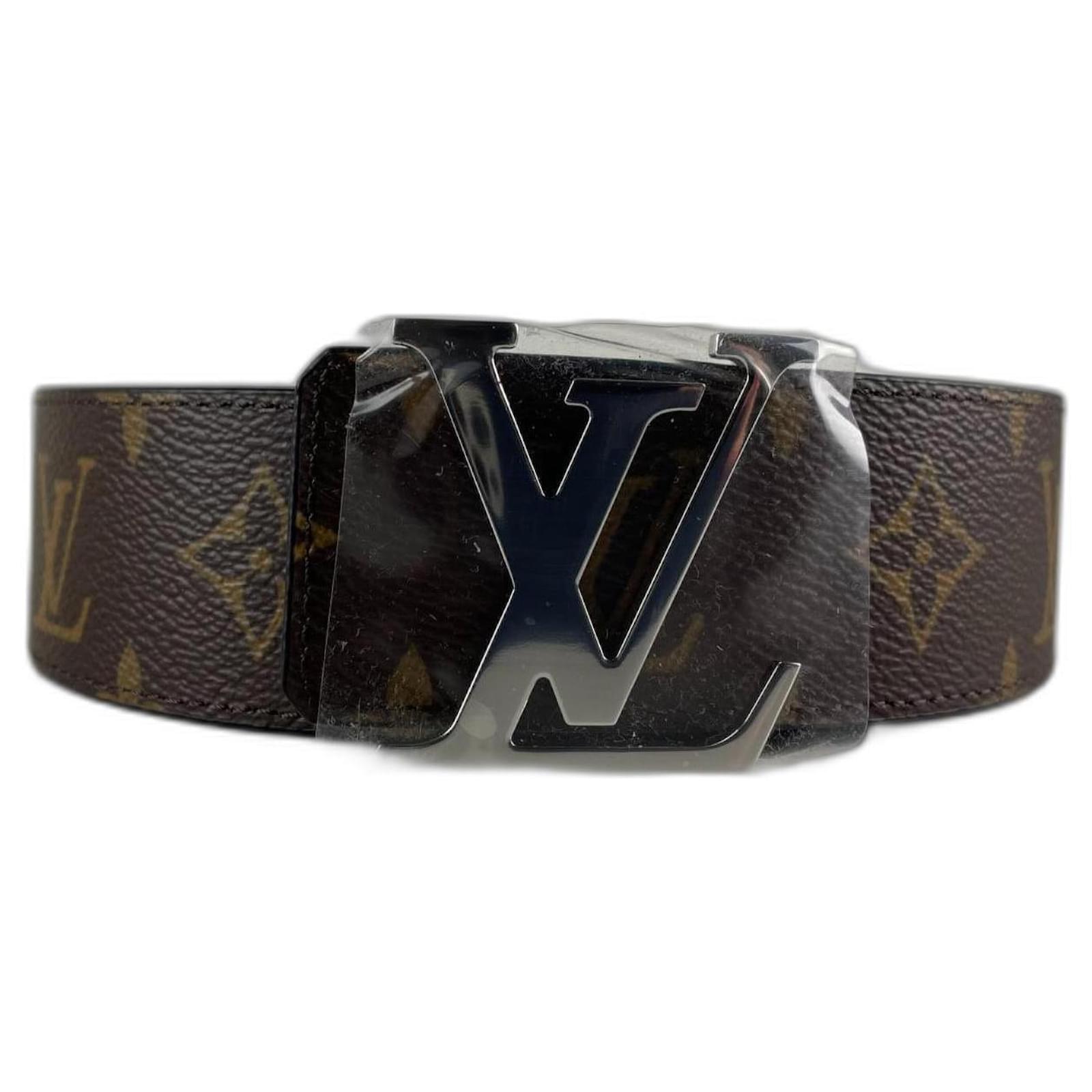 Louis Vuitton Black/Brown Leather Reversible Initiales Belt 90CM
