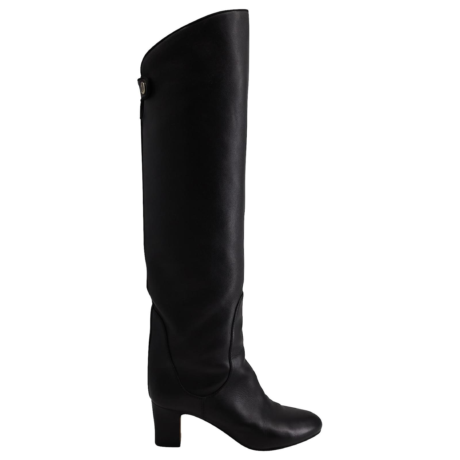 Jimmy Choo Knee High Boots in Black Leather ref.730445 Joli Closet