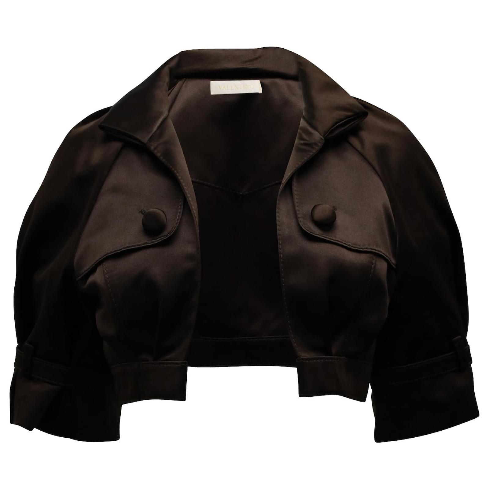 Valentino Garavani Bolero Jacket in Brown Satin Velvet ref.730508