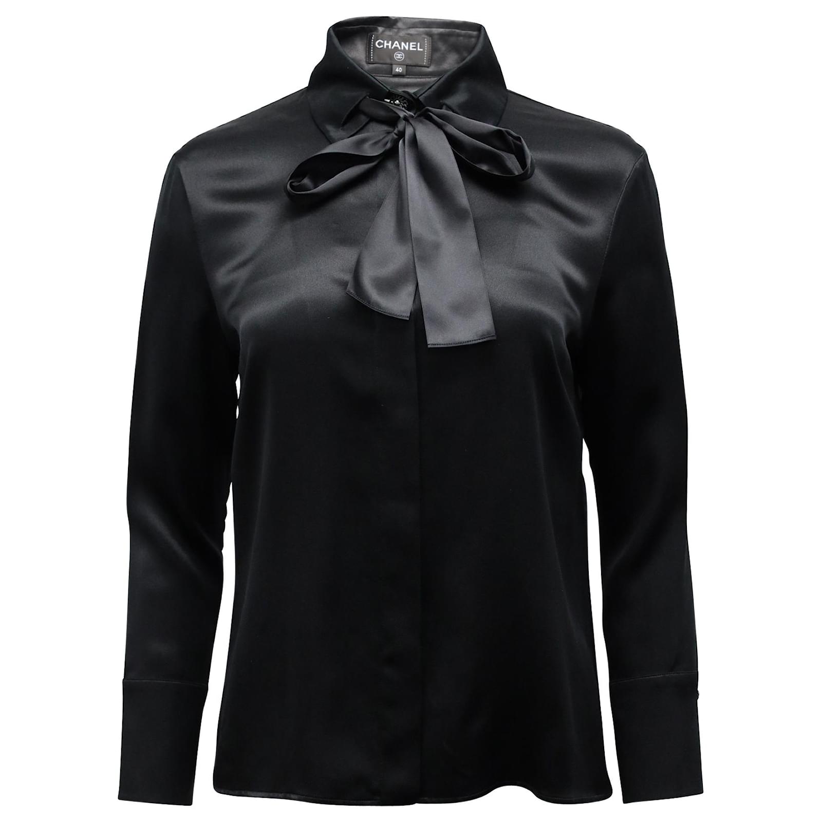 chanel blouse black