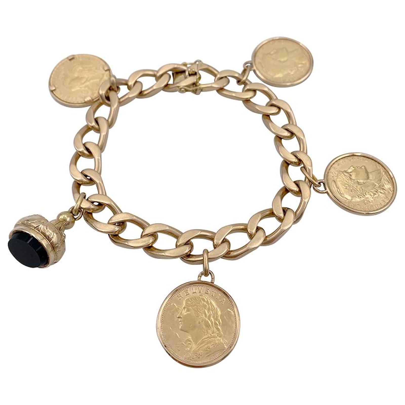 Italian Coin Charm Bracelets  Gold Coin Jewelry for Sale  Susan Shaw