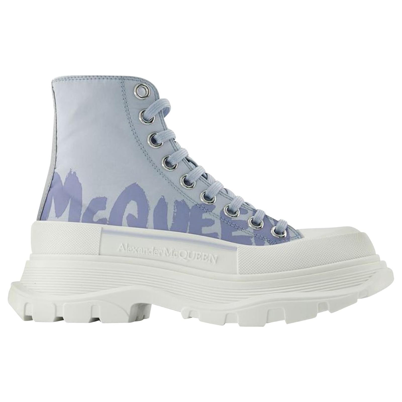 Sneakers Tread Slick Alexander Mcqueen Nero/Bianco Pelle