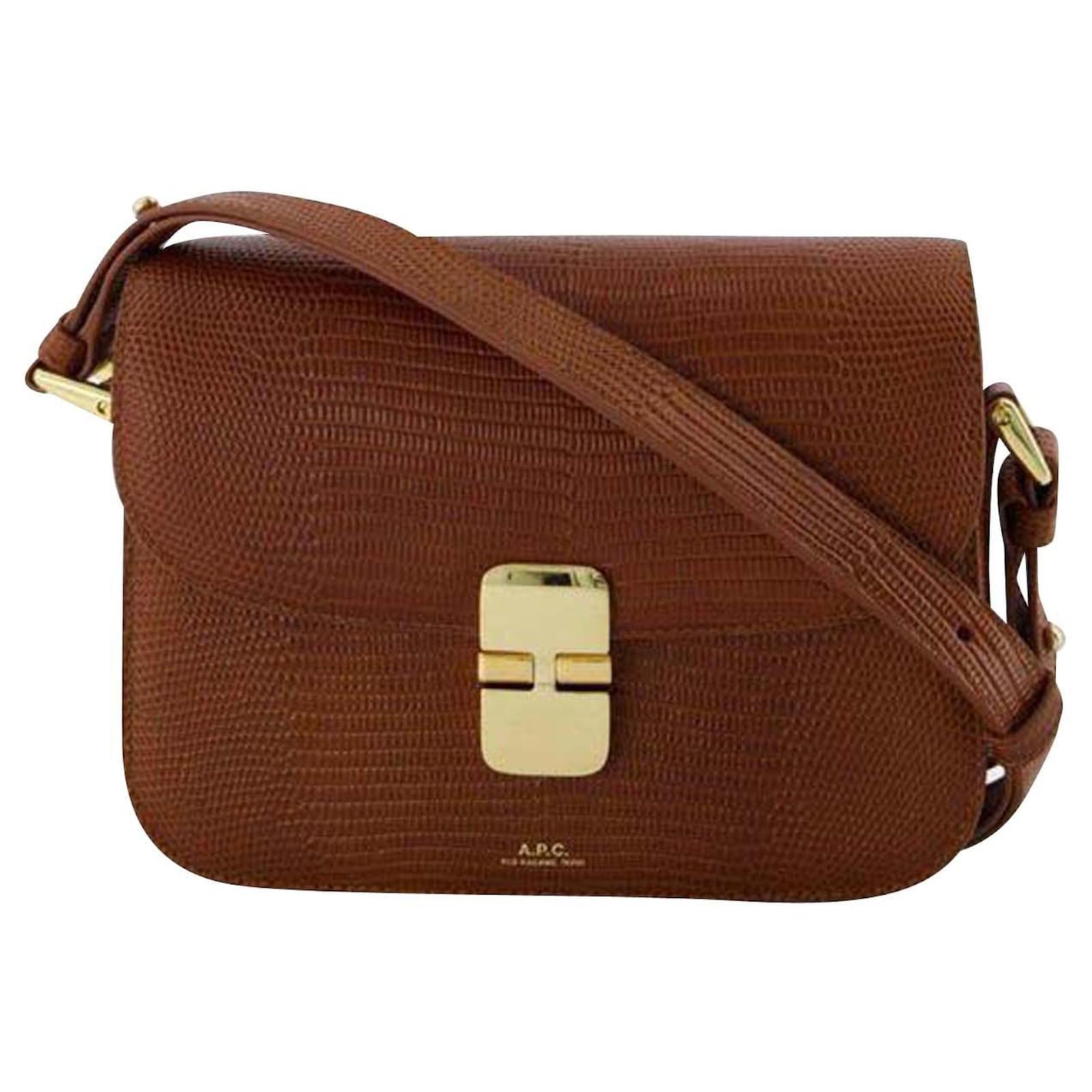 Apc Grace Small Hobo Bag A.P.C. Hazelnut Leather Brown ref.732134