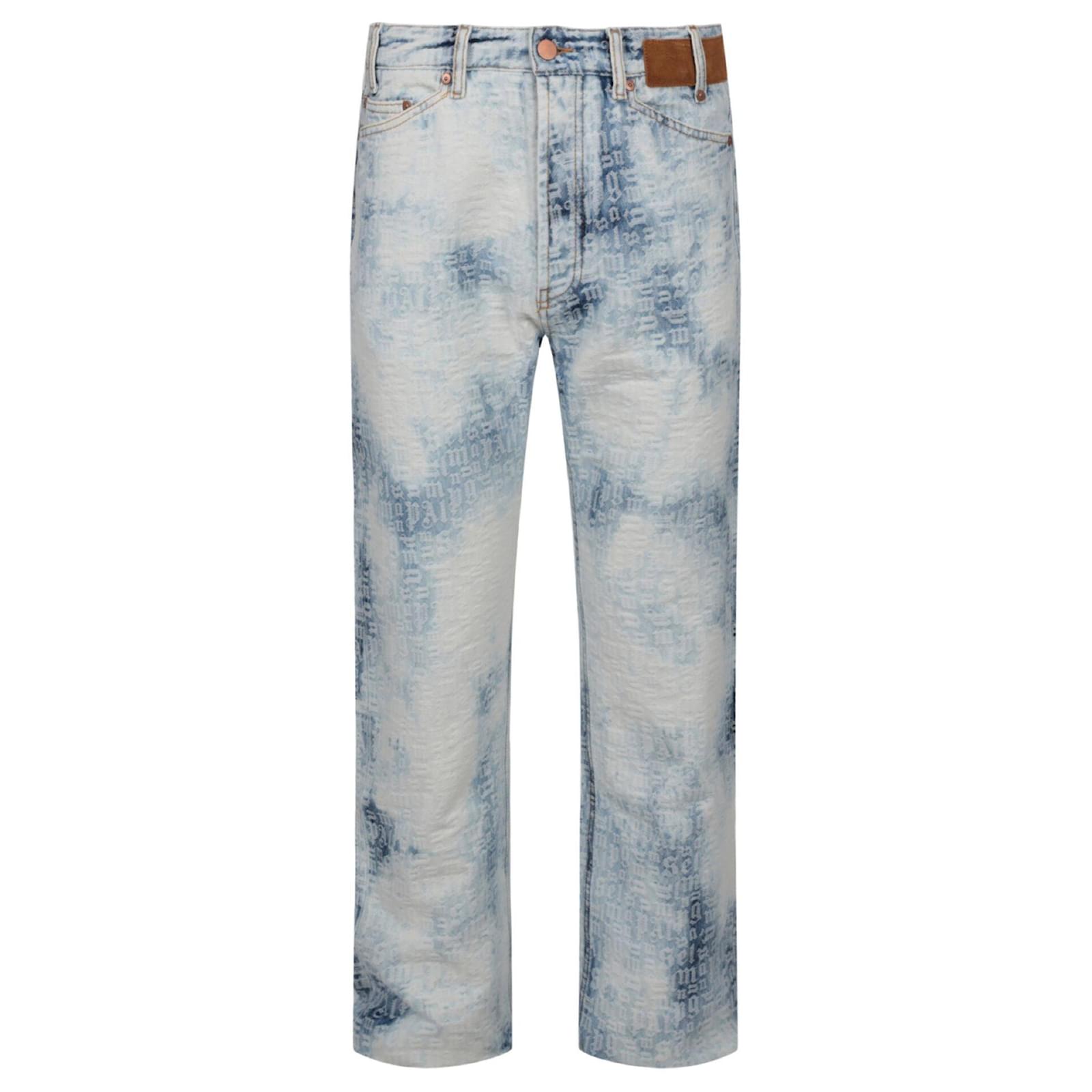 Palm Angels Monogram Jeans Blue ref.732199 - Joli Closet