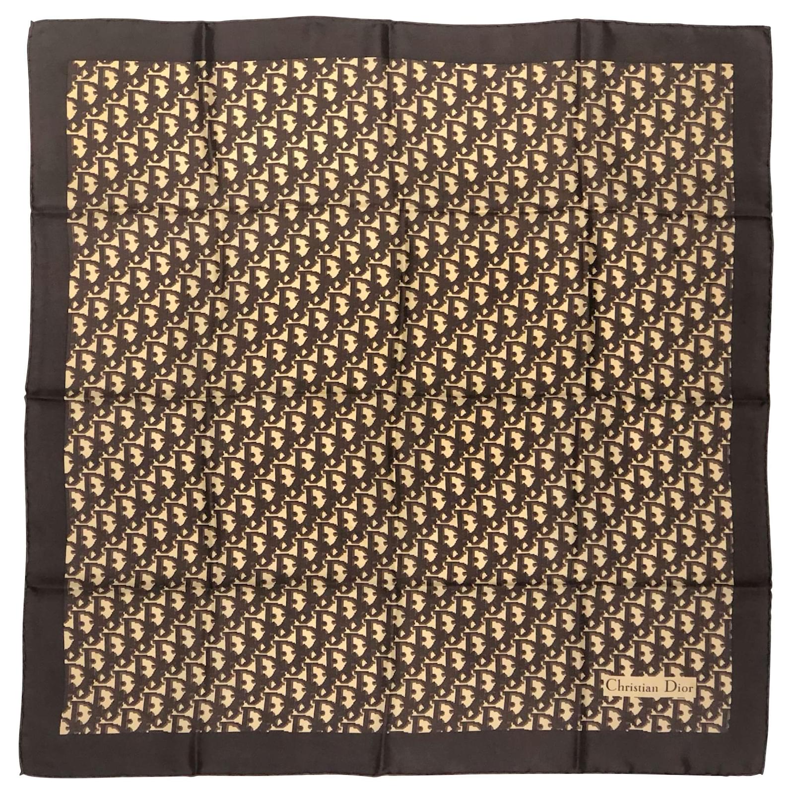 Dior vintage scarf in brown monogram Silk ref.732351 - Joli Closet