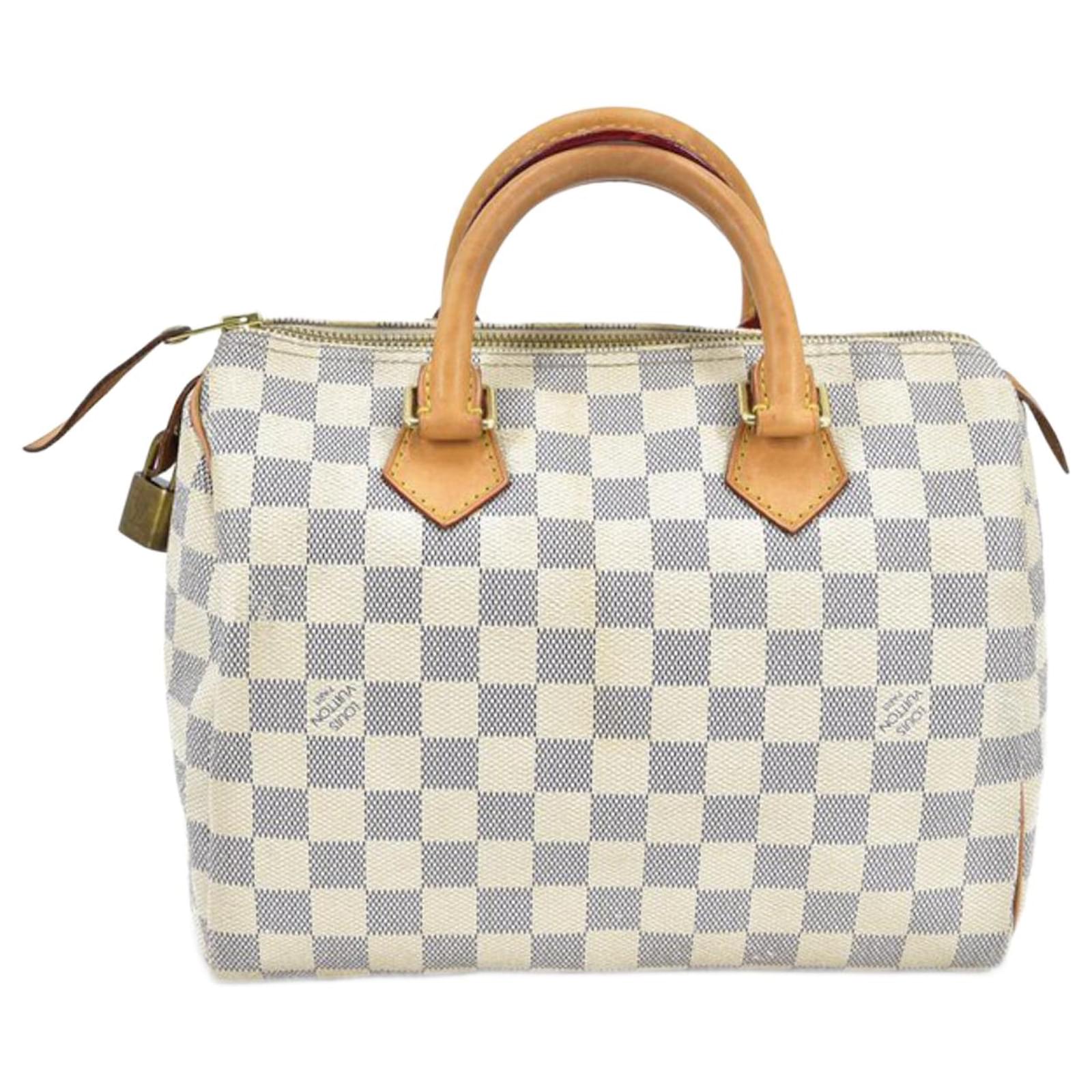 Louis Vuitton Damier Azur Speedy 25 White Cloth ref.733132 - Joli Closet