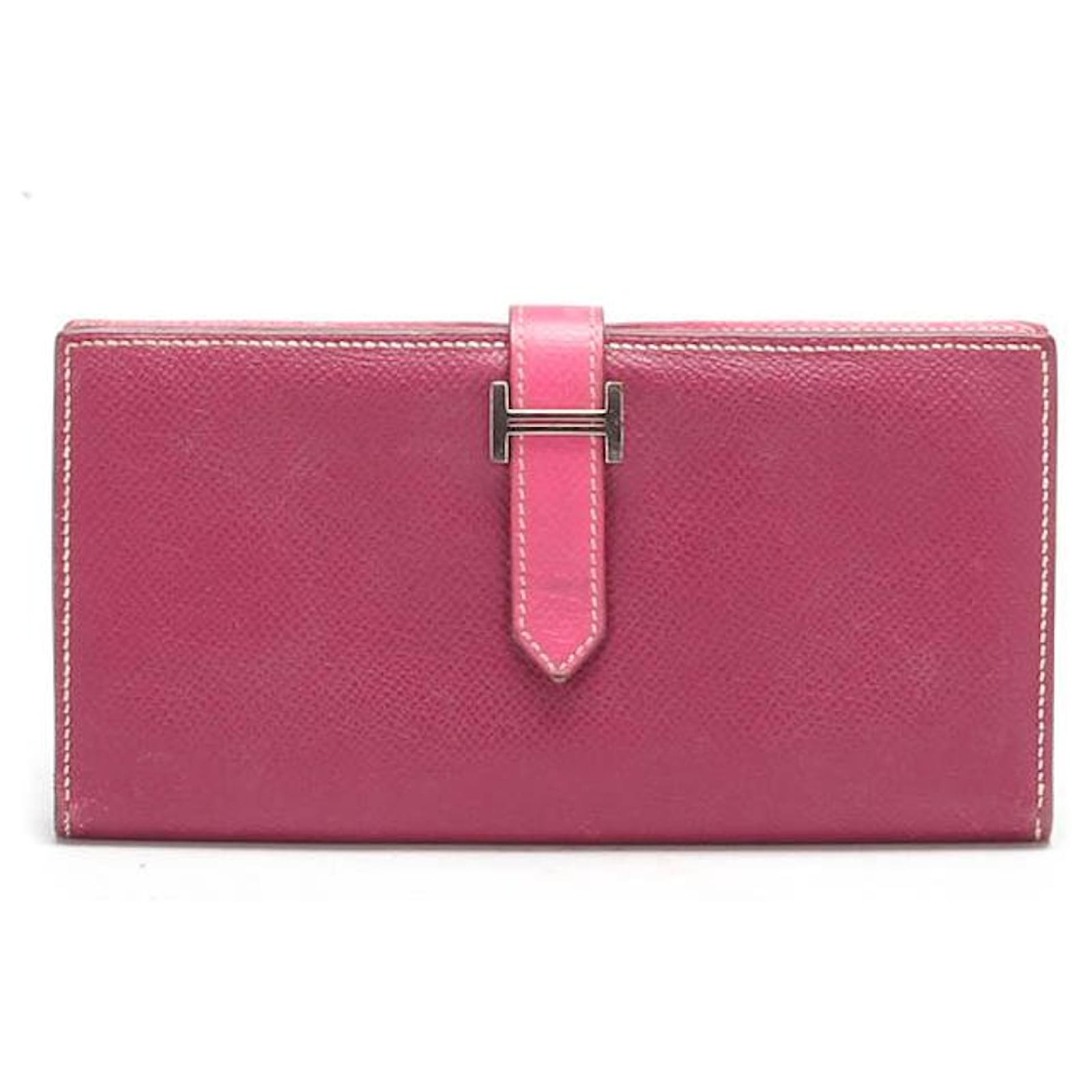Hermès Bearn H Bifold Wallet Purple Leather Pony-style calfskin ref ...