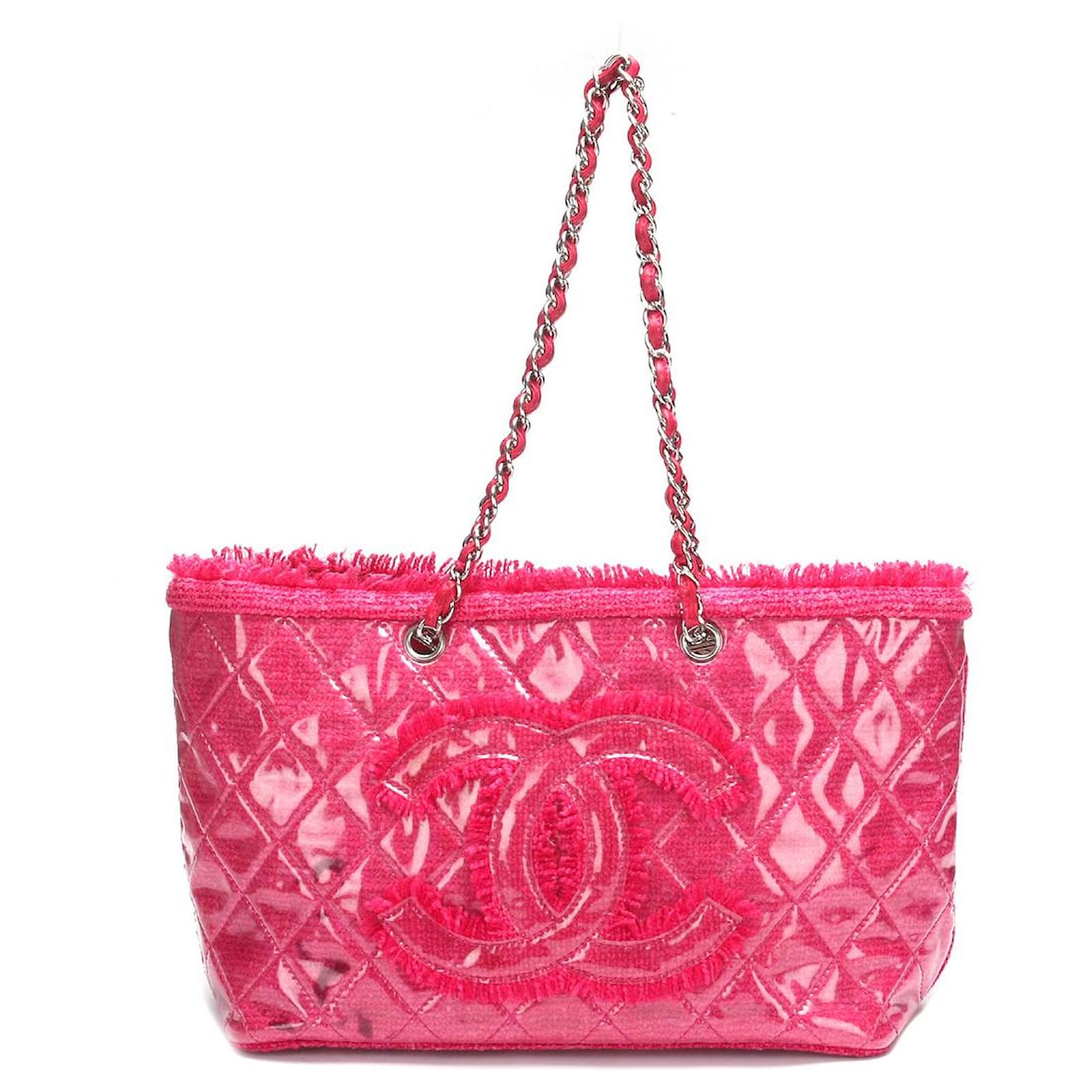 Chanel Funny Tweed Tote Pink Cloth  - Joli Closet