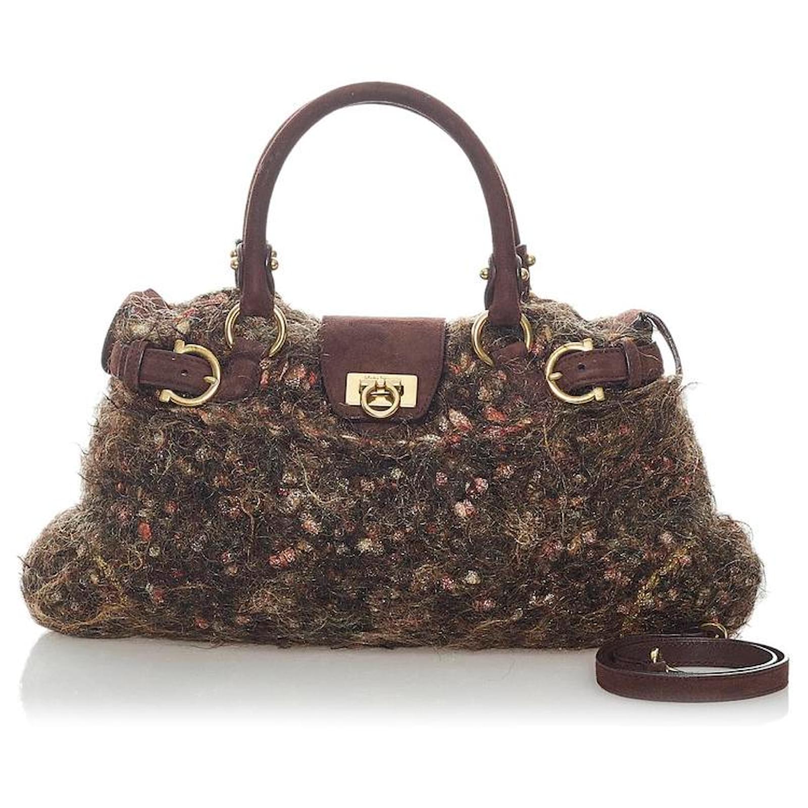 【美品】Salvatore Ferragamo フェラガモ ワンピース ツイード フェラガモ ツイード ワンピース サルヴァトーレフェラガモ Ferragamo