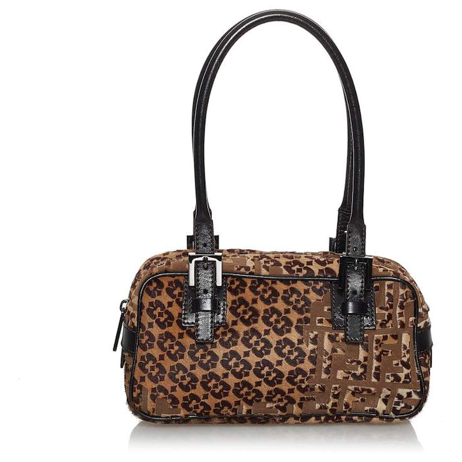 Fendi Pony Hair Handbag Brown ref.733570 Joli Closet