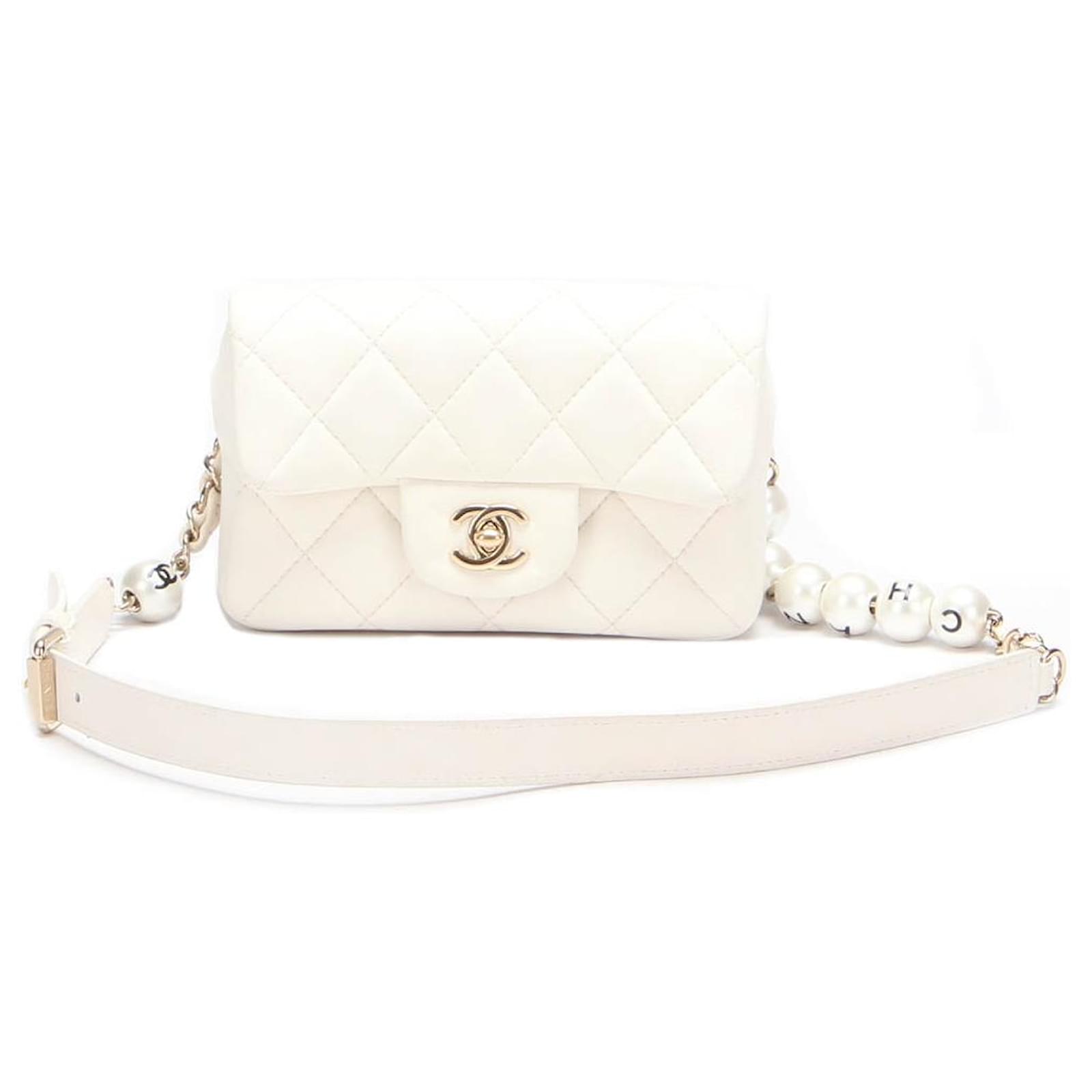 Chanel Lambskin Quilted Mini My Precious Waist Bag White Leather Pony-Style  Calfskin Ref.733606 - Joli Closet