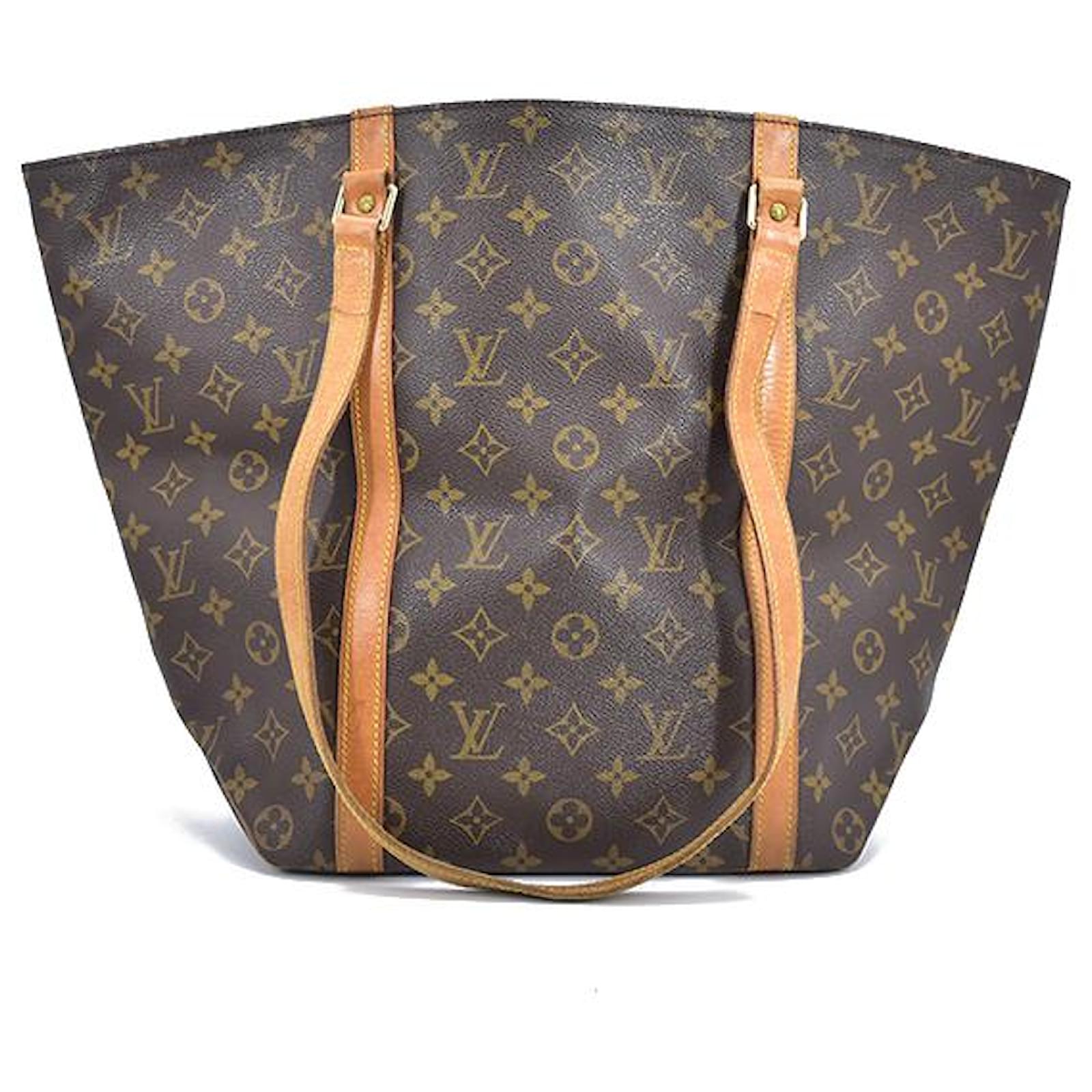 Louis Vuitton Monogramm Sac Shopping Einkaufstasche Braun Leinwand  