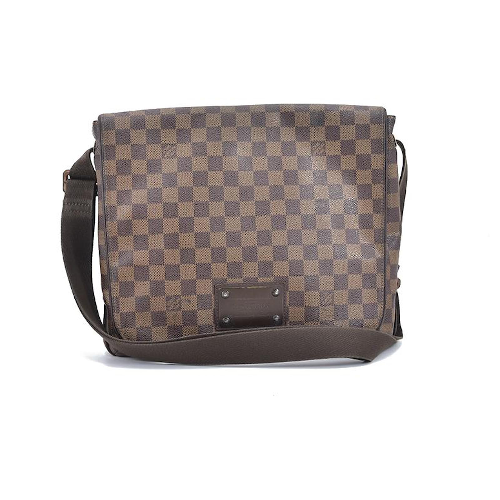 Louis Vuitton Brooklyn Messenger Bag MM Brown Canvas Damier Ebene