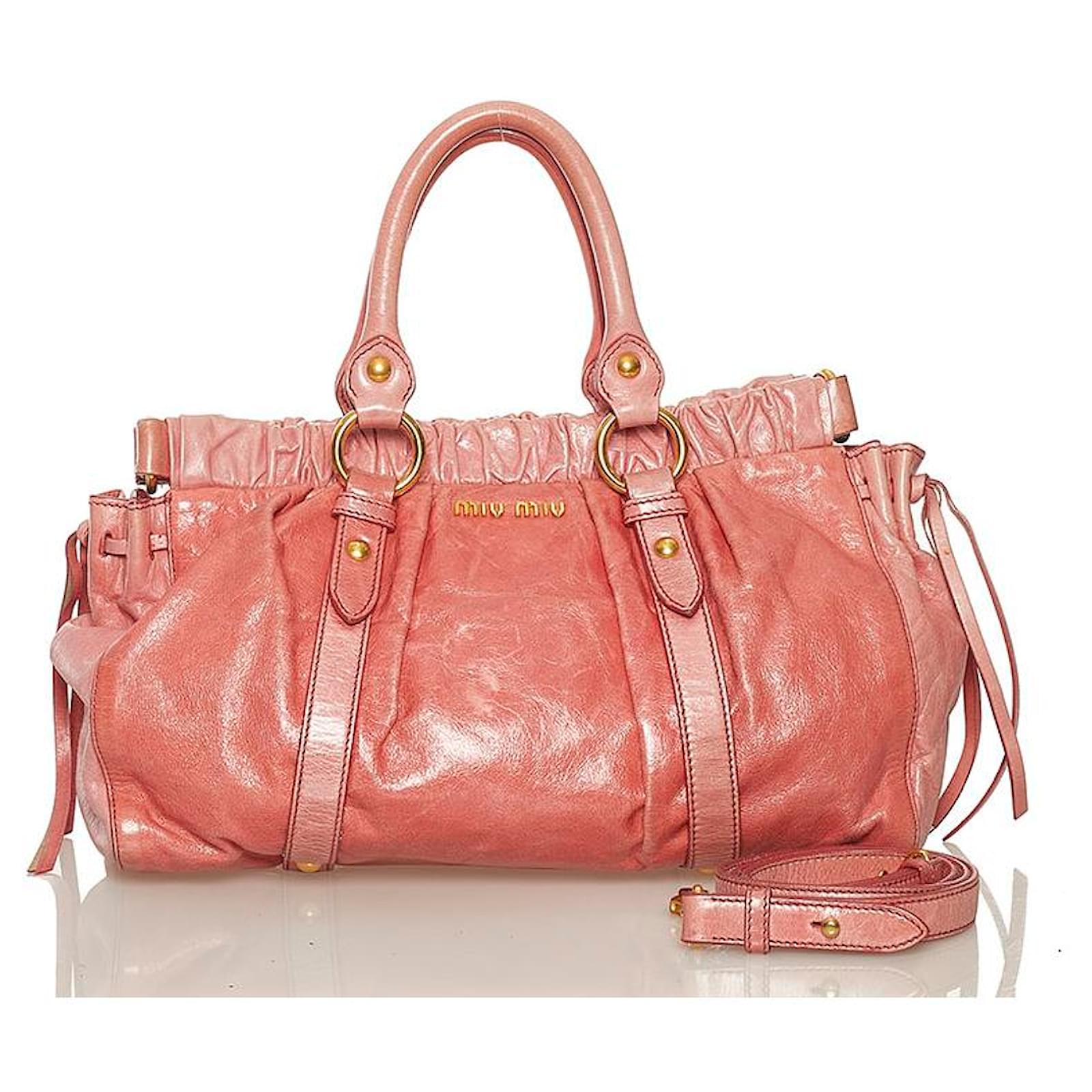 バッグ miu miu vitello lux Pink y2k hand bag miu miu vitello lux pink y2k hand bag Gift present 0818b | eBay