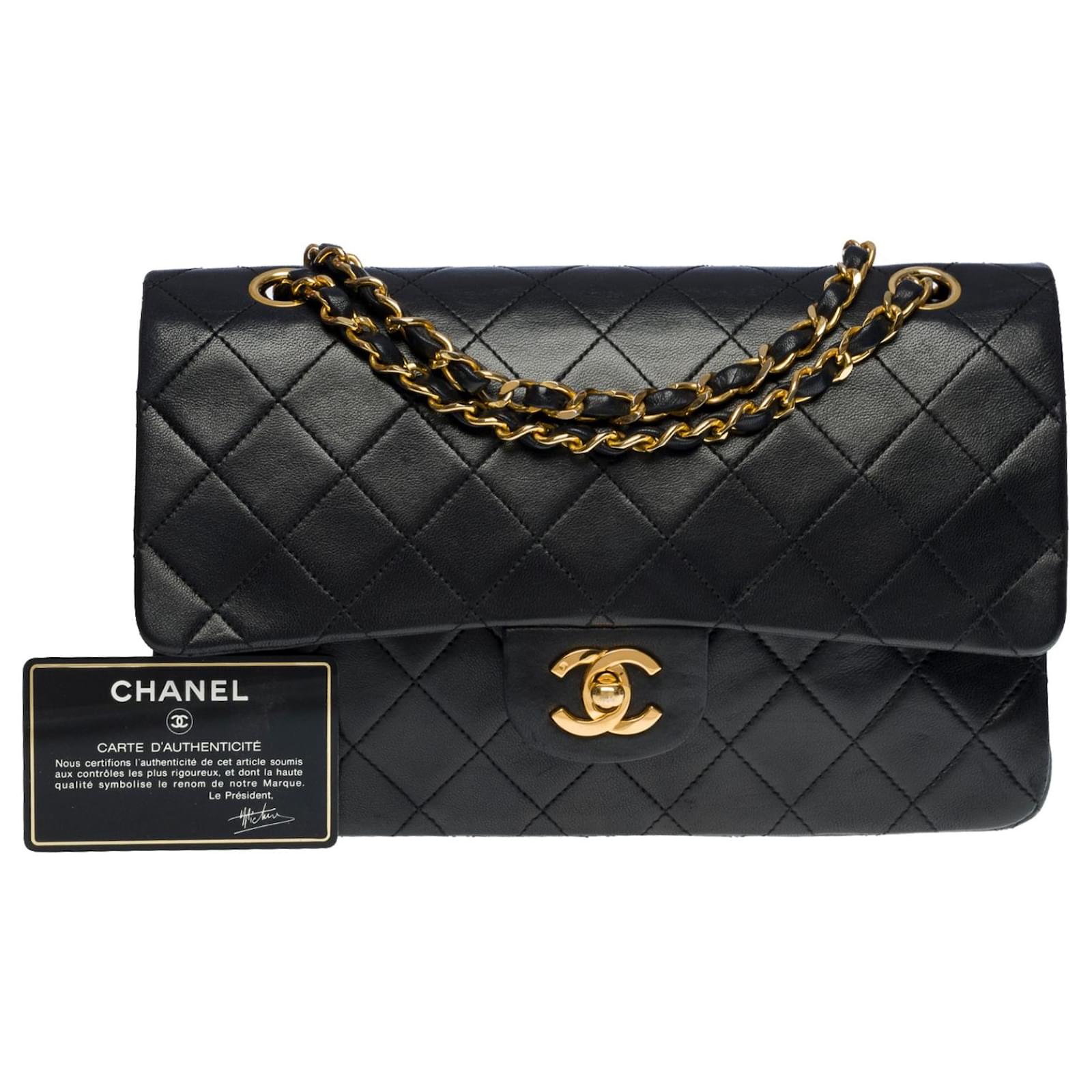 Chanel Vintage Two-Tone CC Flap Bag Quilted Lambskin Medium