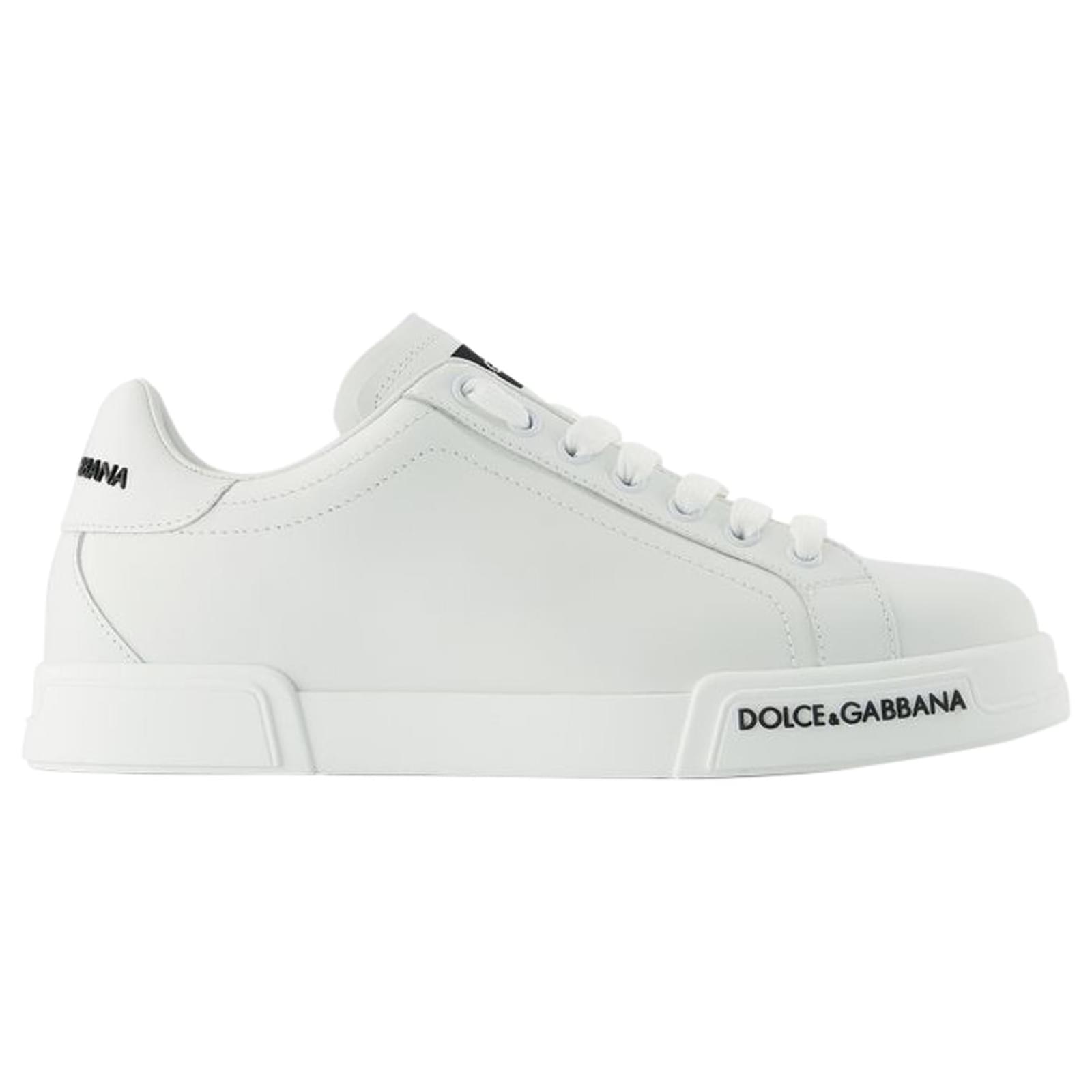 Dolce & Gabbana Portofino Sneakers in White Leather ref.734952 - Joli ...
