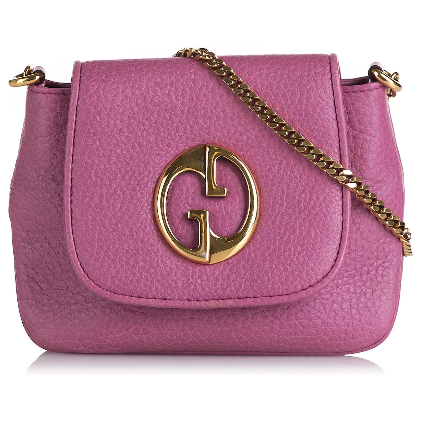 Gucci Pink Leather Small Shoulder Bag