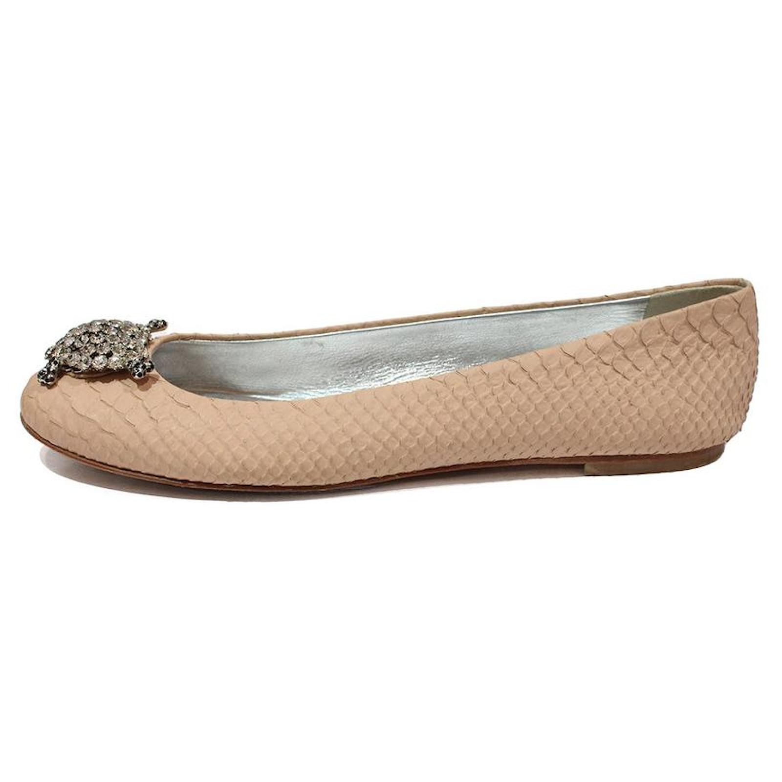 Giuseppe Zanotti Ballet flats Beige Python ref.735812 Joli Closet