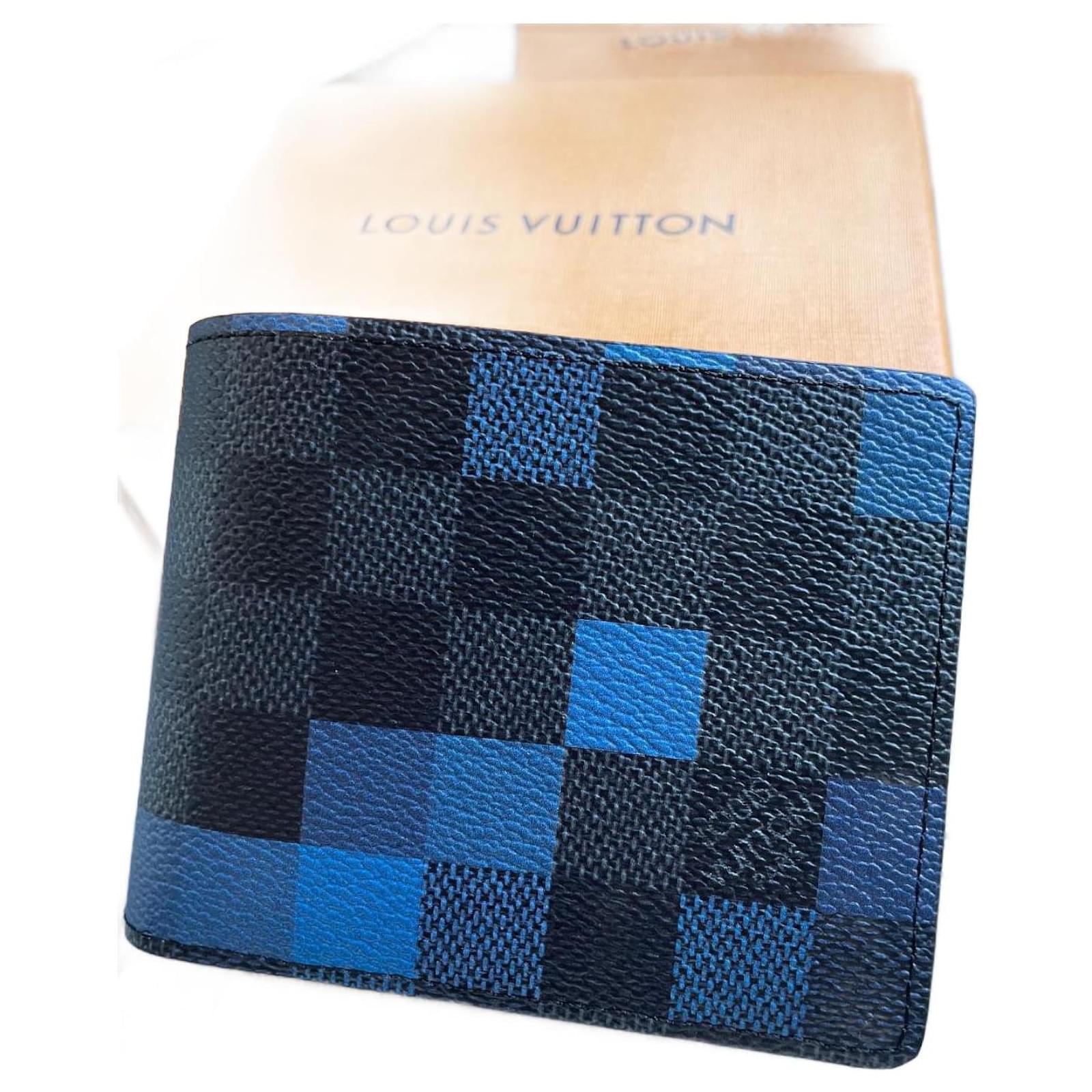 Louis Vuitton Slender Wallet Blue Damier Graphite