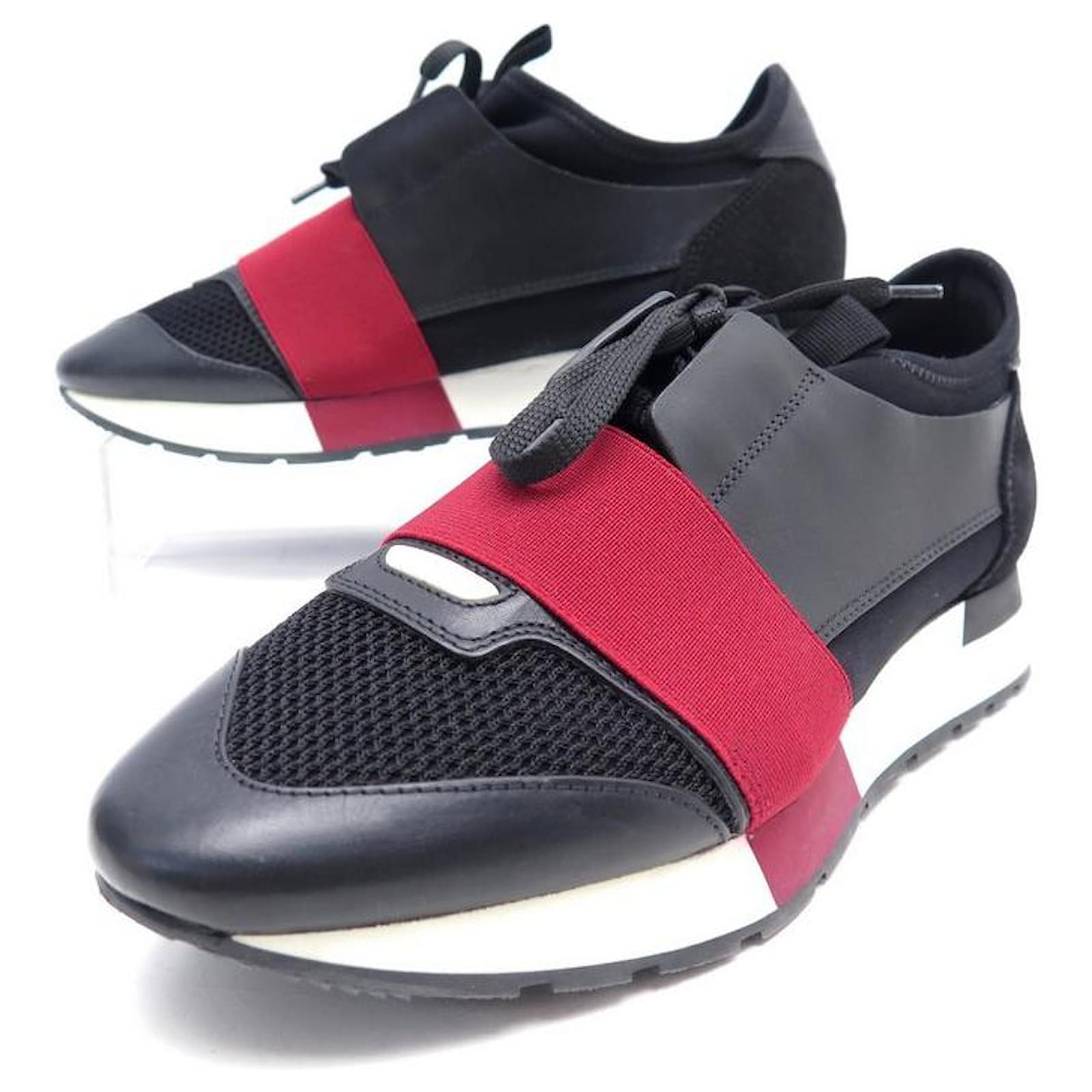 BALENCIAGA RACE RUNNERS SNEAKERS BLACK LEATHER SHOES ref.736074 - Closet