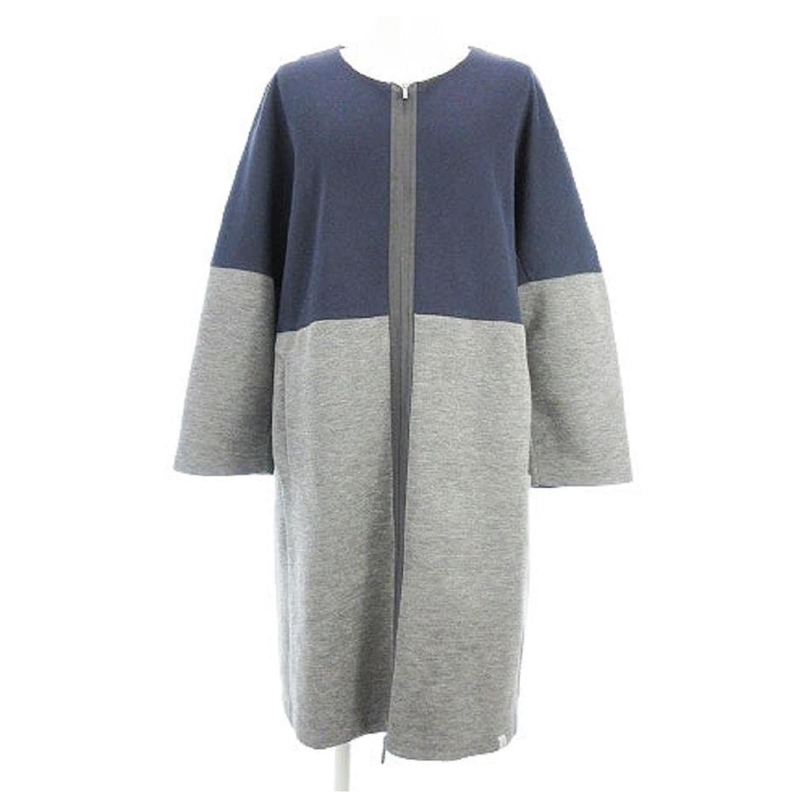 Max Mara coat Grey Navy blue Synthetic ref.736158 - Joli Closet