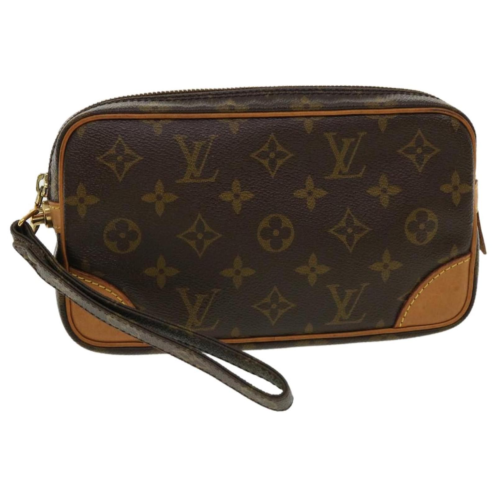 Brown Louis Vuitton Monogram Marly Dragonne PM Clutch Bag