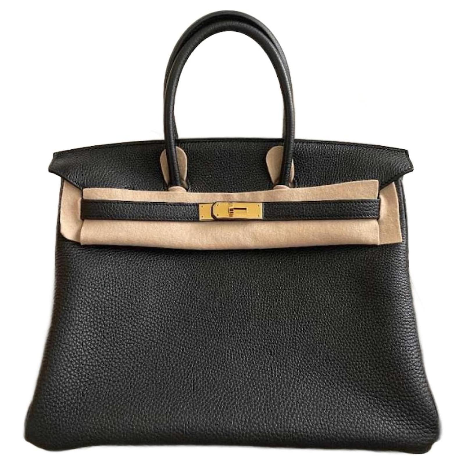 Hermes Noir Togo Leather Gold Hardware Birkin 35 Bag Hermes