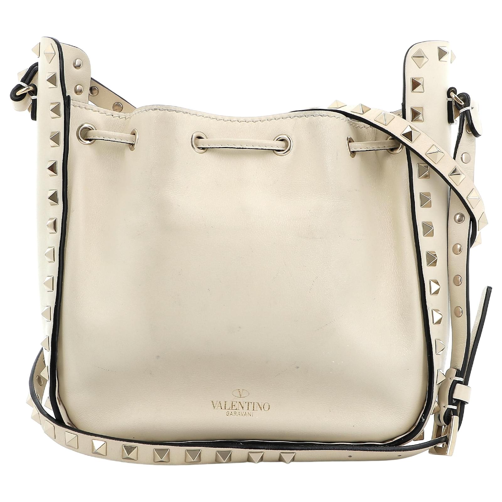 Valentino garavani 'Rockstud' crossbody bag Beige Leather ref