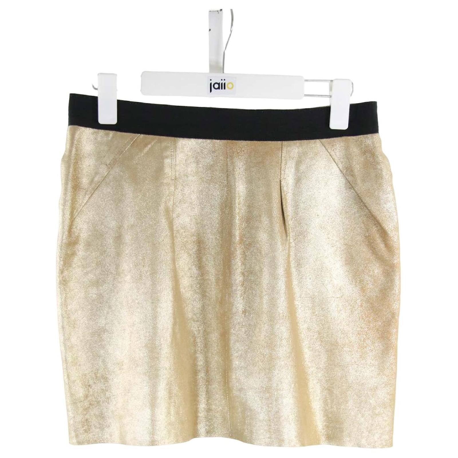 Madame A Paris skirt 40 Golden Leather ref.737971 - Joli Closet