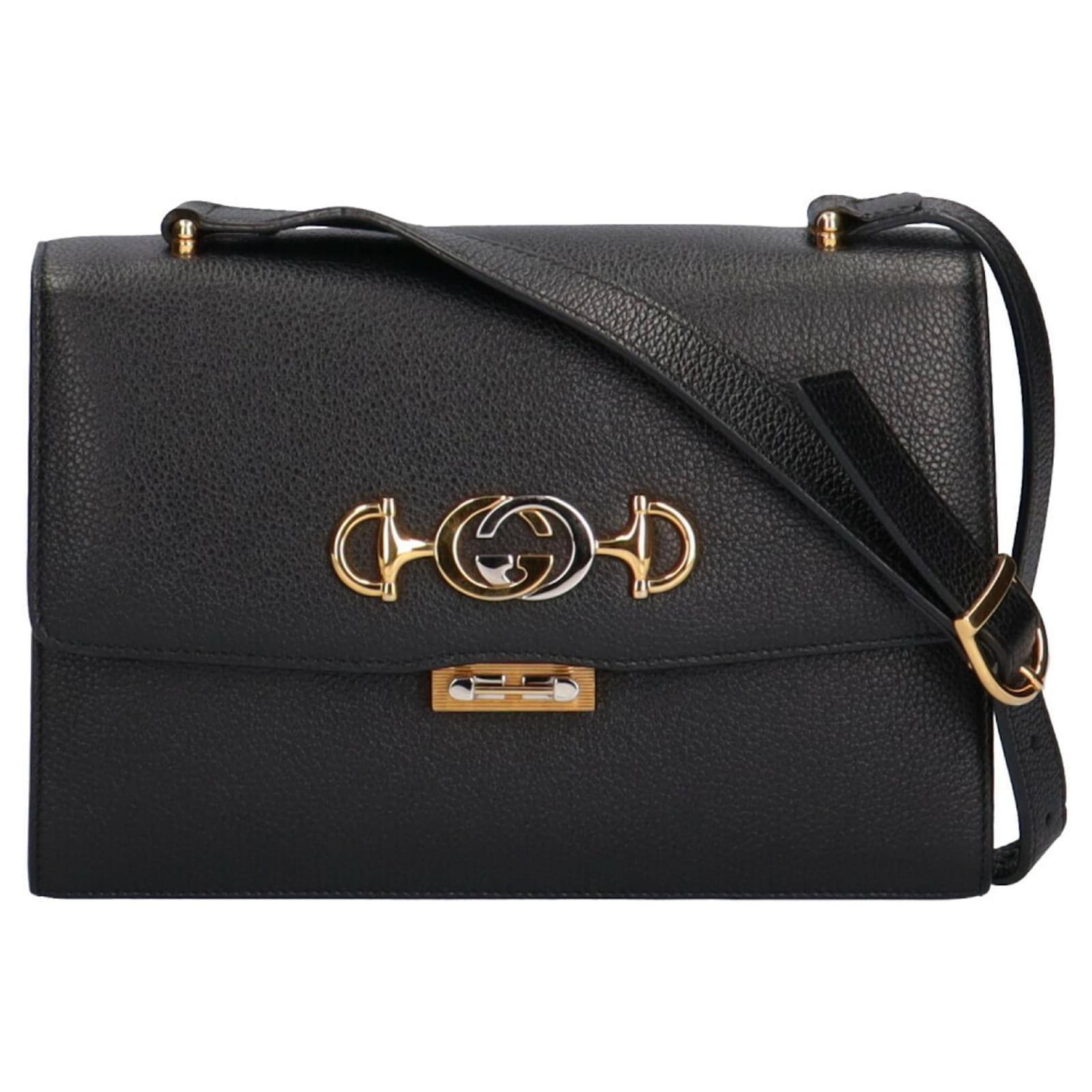 Gucci Black Leather Horsebit Zumi Small Handbag
