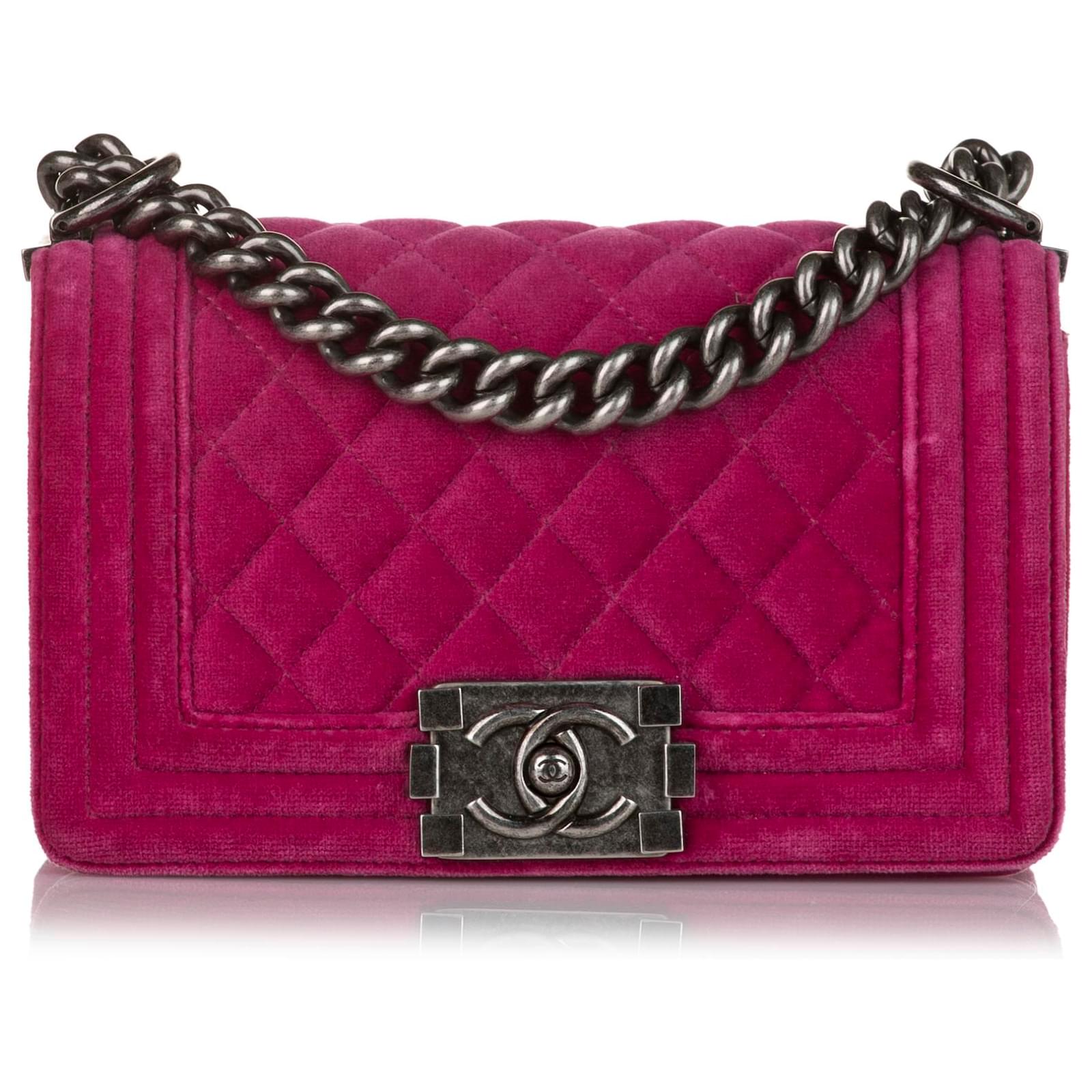 Chanel Pink 2022 Mini Velvet Flap Bag