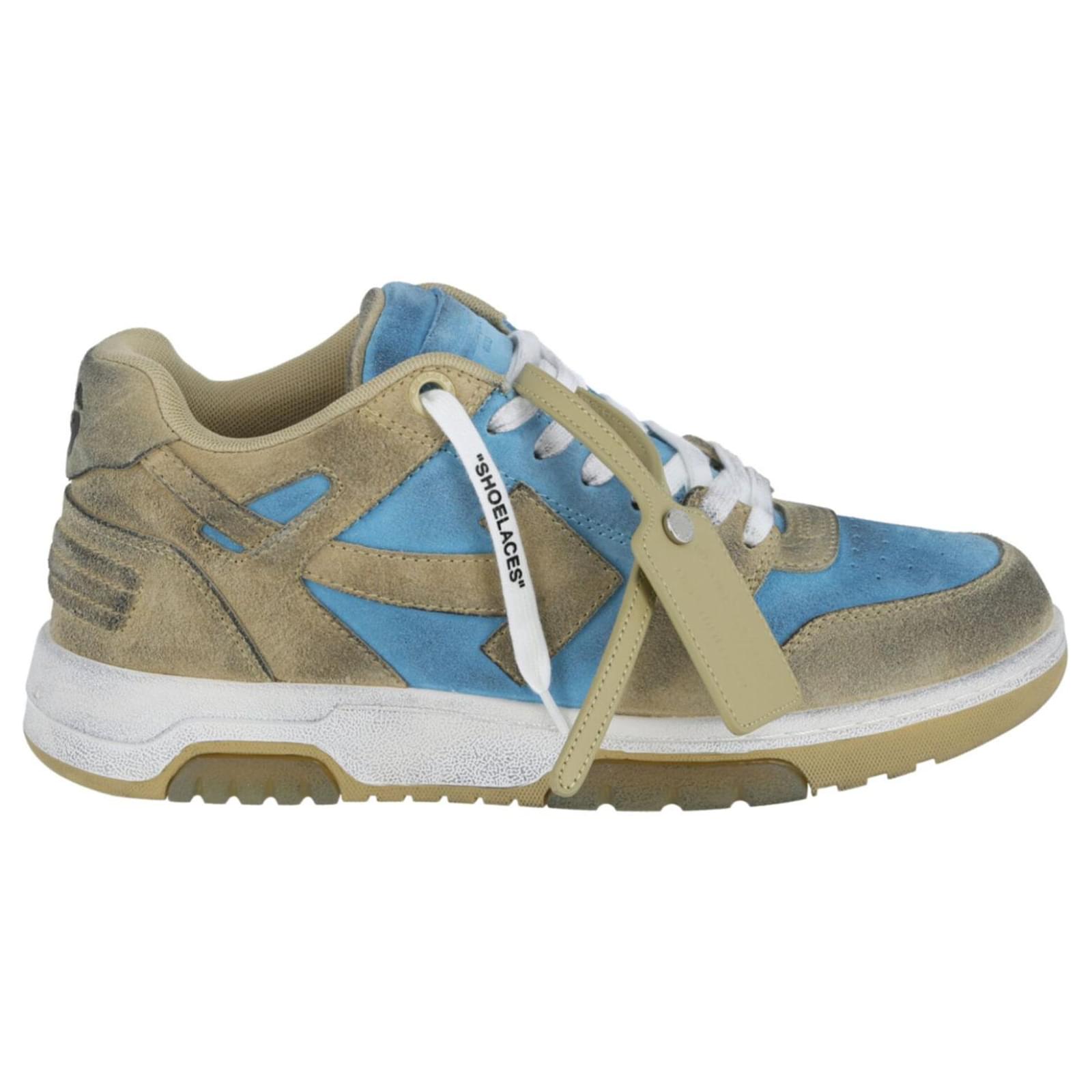Baskets Off-White 'Out Of Office' - Cuir Blanc Cassé, Noir Et Jaune - Taille EU 45 / UK 11 - Neuf Avec Boîte