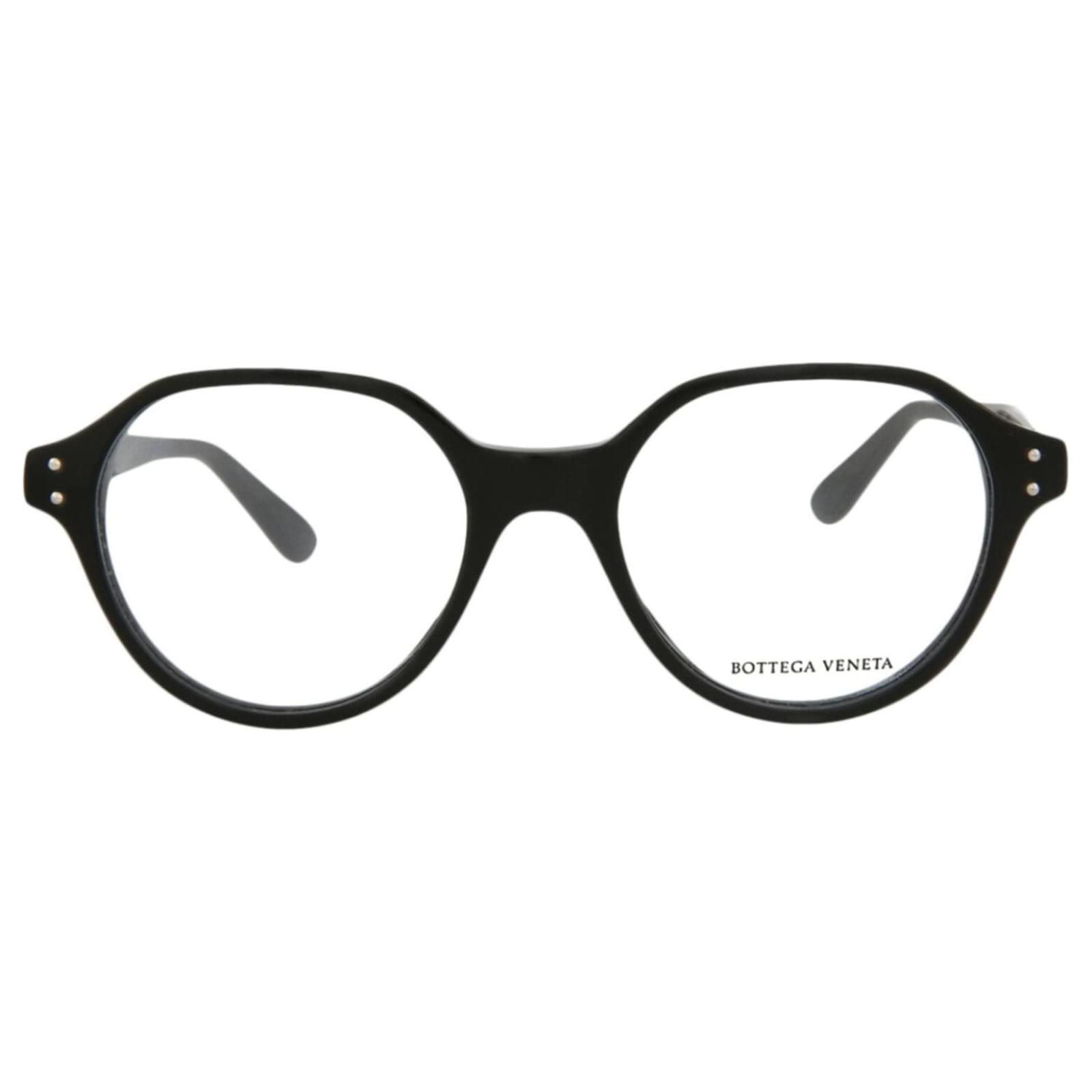 Bottega Veneta Round-Frame Acetate Optical Frames Black Cellulose fibre ref.739877 - Joli Closet
