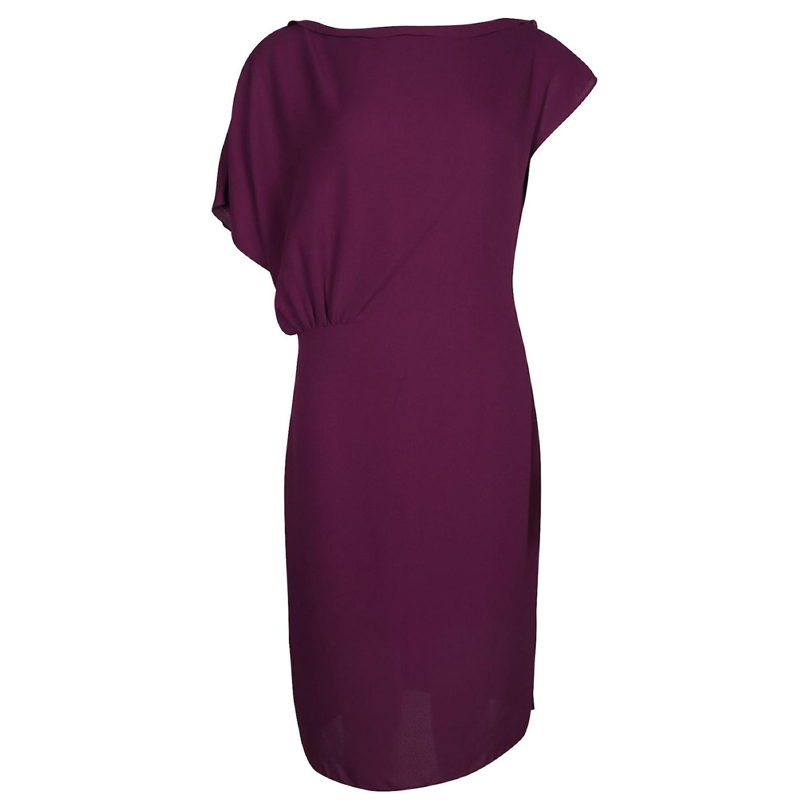 Deep Purple Embroidered Dress with Black Pants