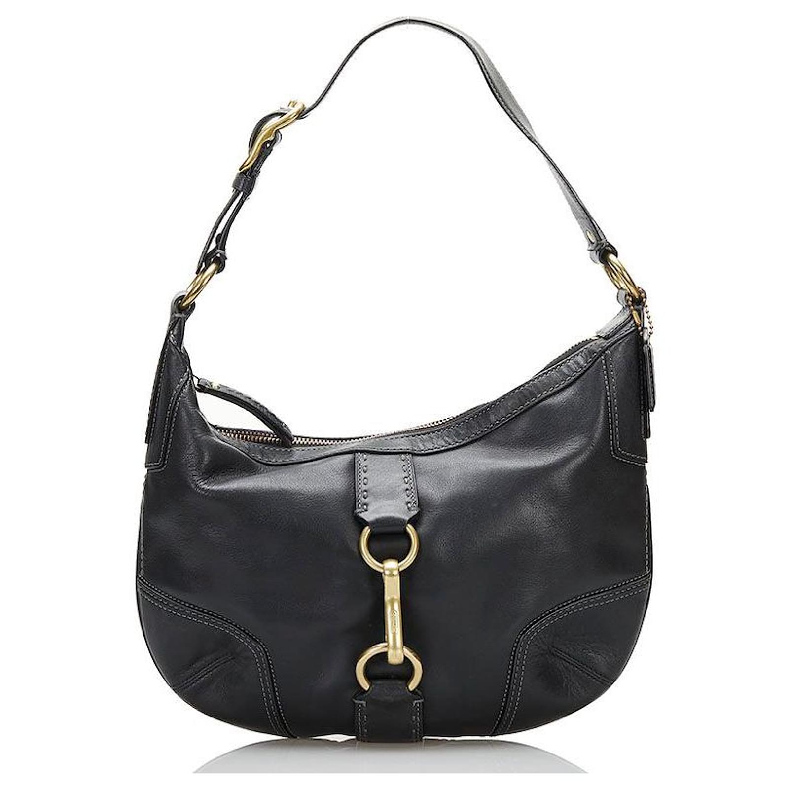 coach Hampton Hobo Bag black Leather Pony-style calfskin ref