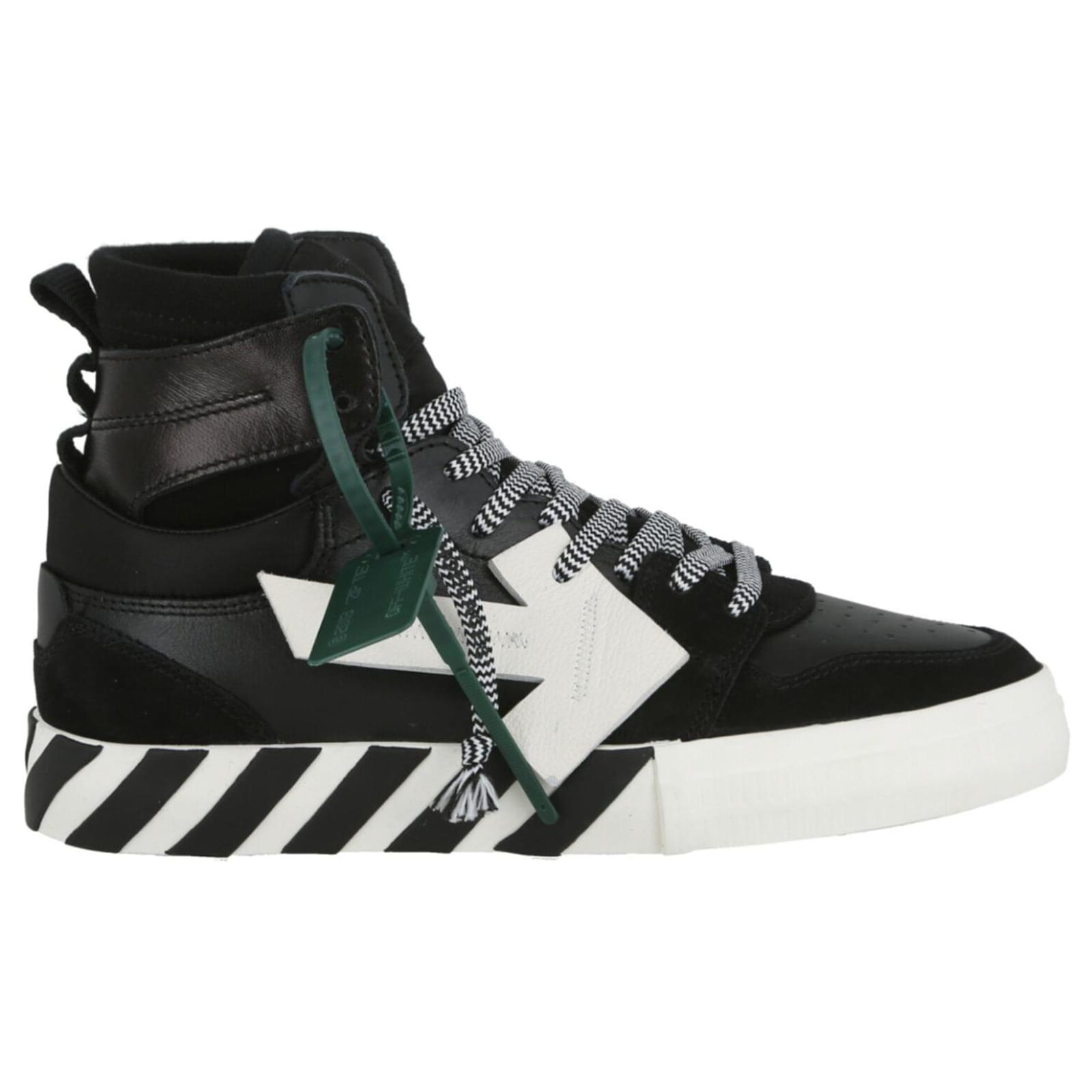 Off white vulcanized high top black sale