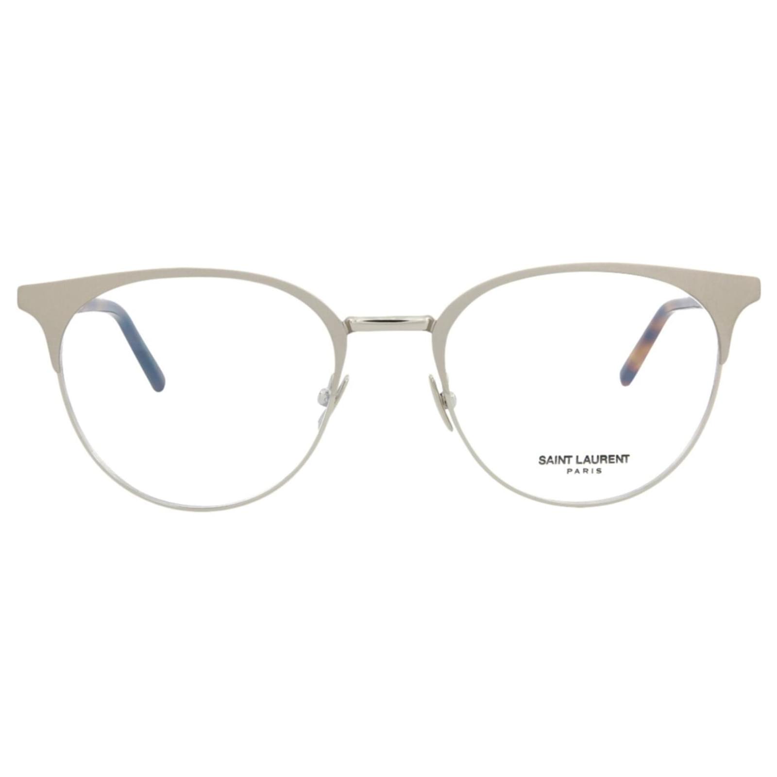 Saint Laurent Round-Frame Metal Optical Frames Silvery Metallic ref ...